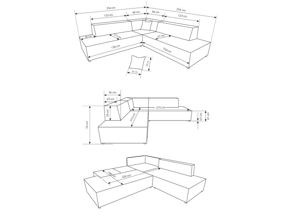 Stūra dīvāns Kingston 188 (Tilia 86)
