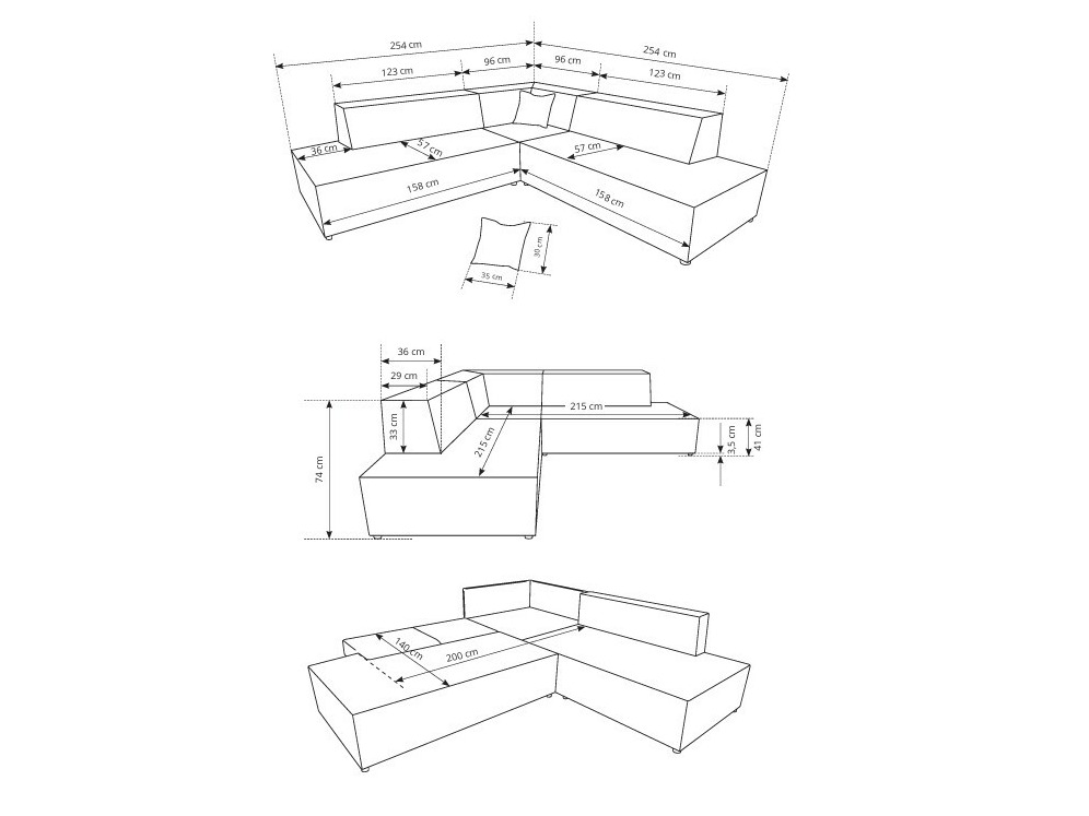 Stūra dīvāns Kingston 188 (Tilia 86)