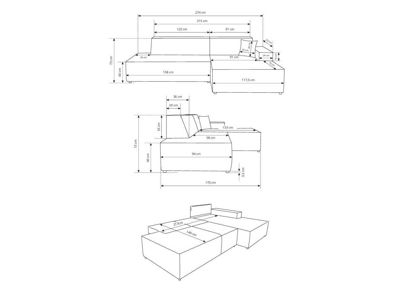 Угловой диван Kingston 187 (Dunбар 65)