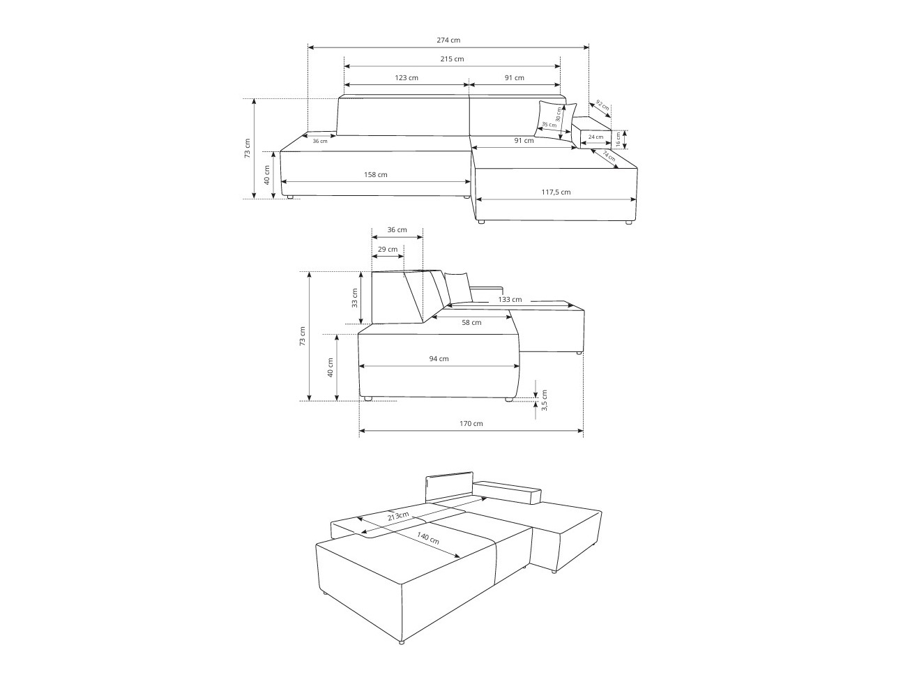 Угловой диван Kingston 187 (Dunбар 65)