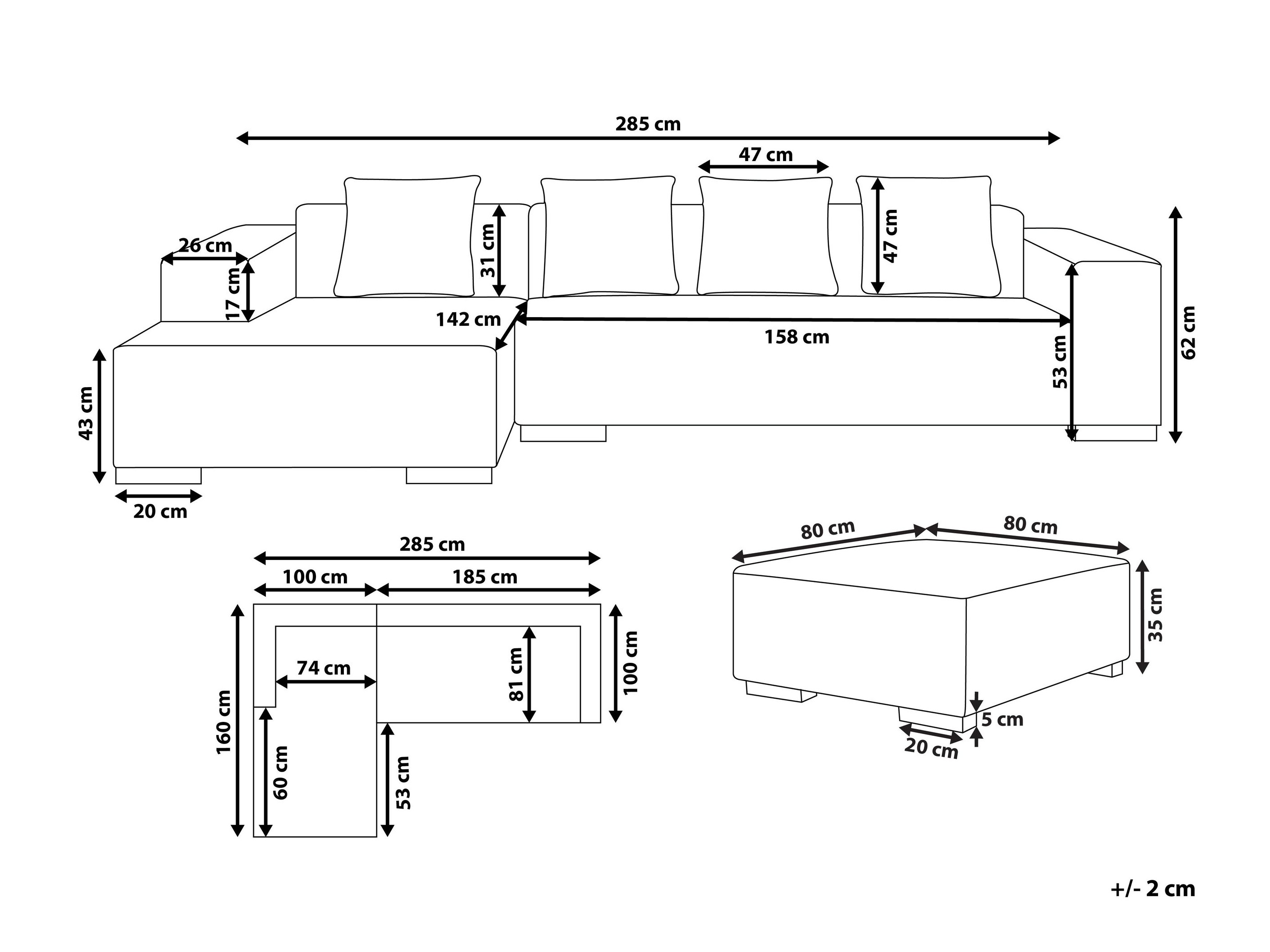 Комплект мягкой мебели Berwyn 2847 (Зелёный)