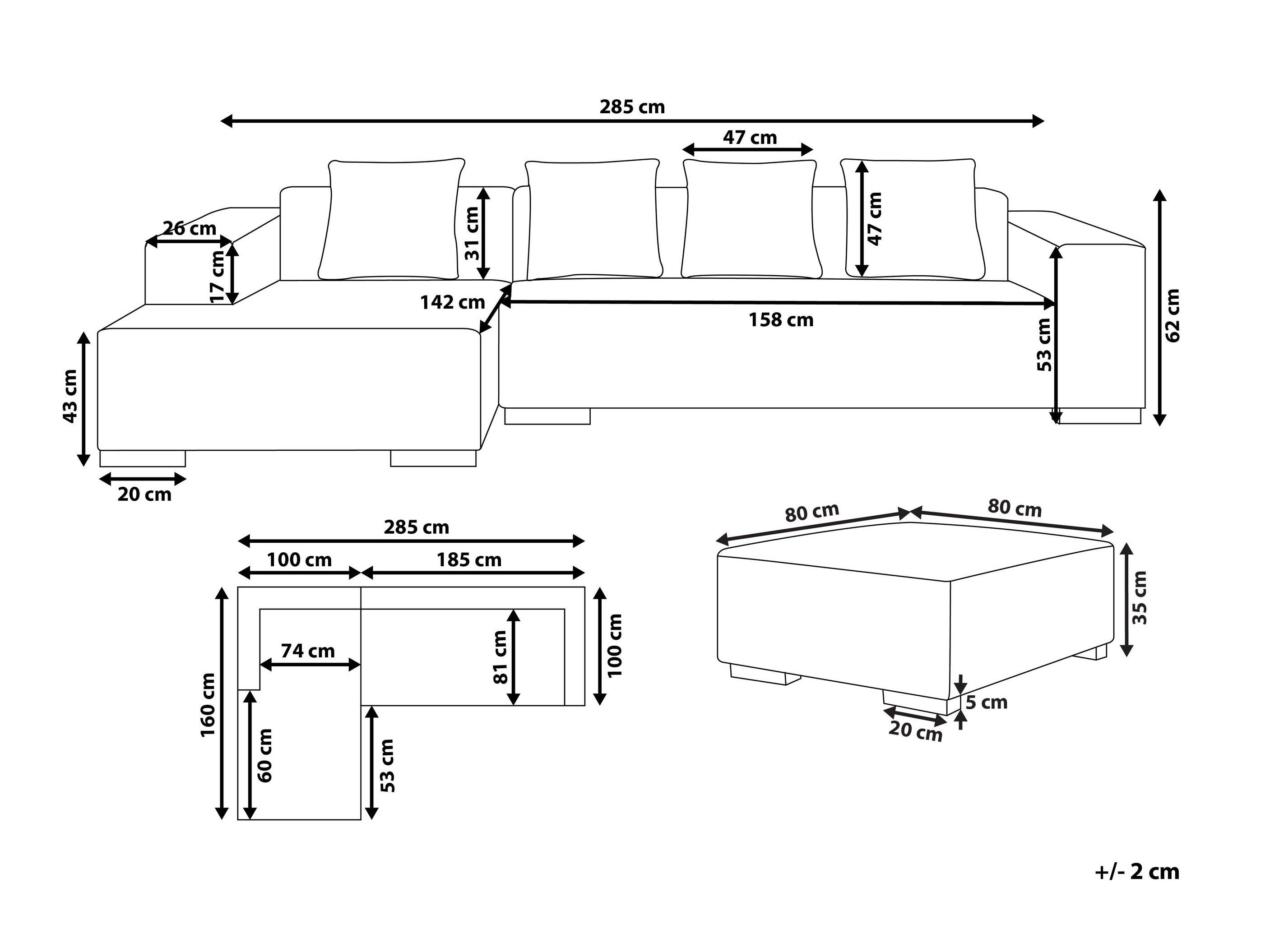 Mīksto mēbeļu komplekts Berwyn 2847 (Balts)