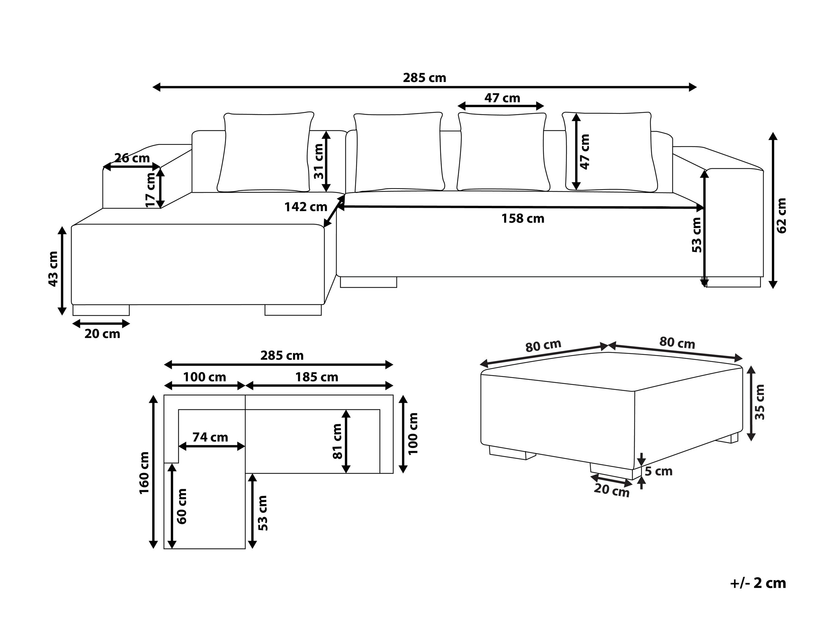 Mīksto mēbeļu komplekts Berwyn 2847 (Ecru balts)