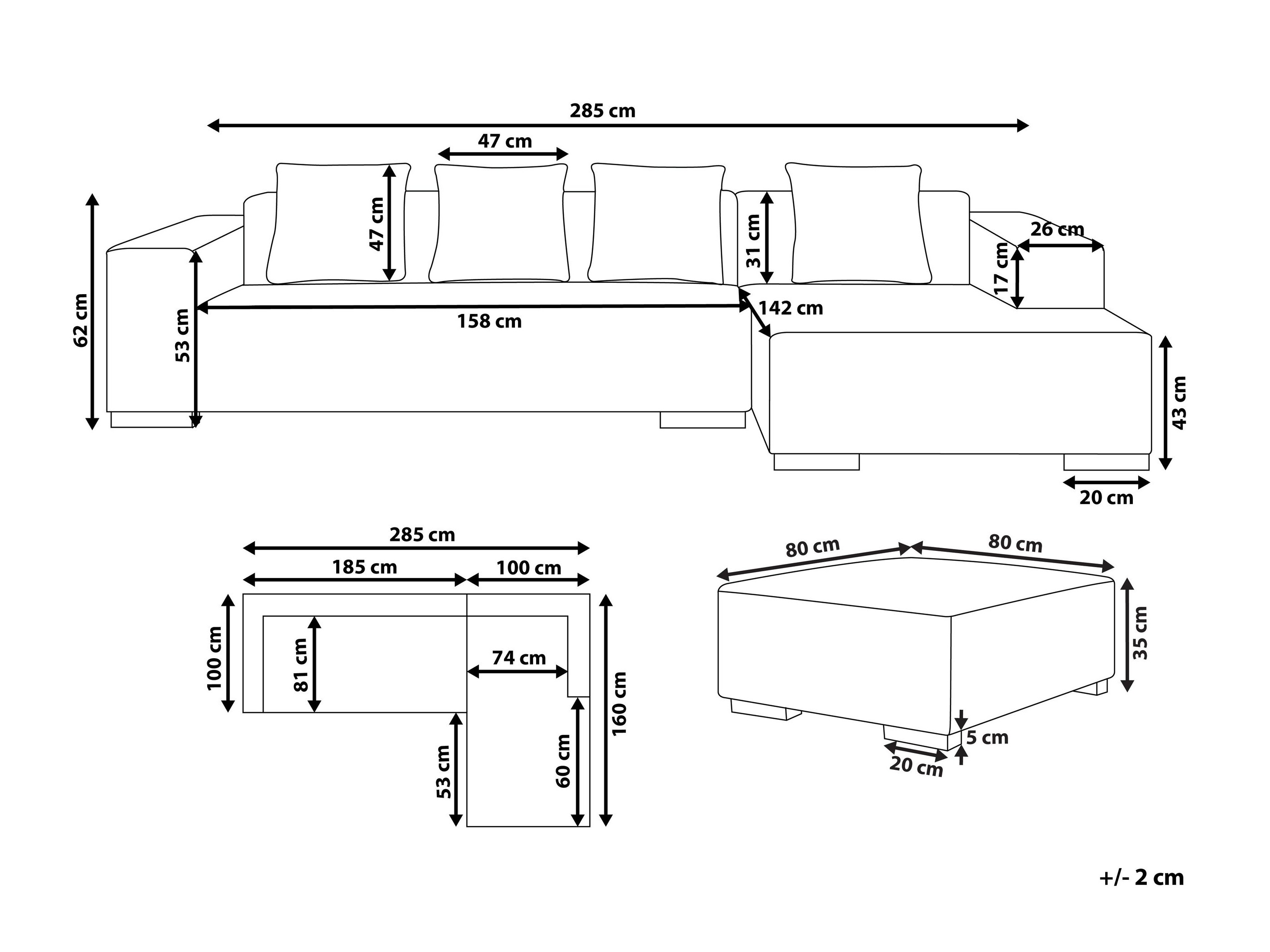 Mīksto mēbeļu komplekts Berwyn 2847 (Ecru balts)