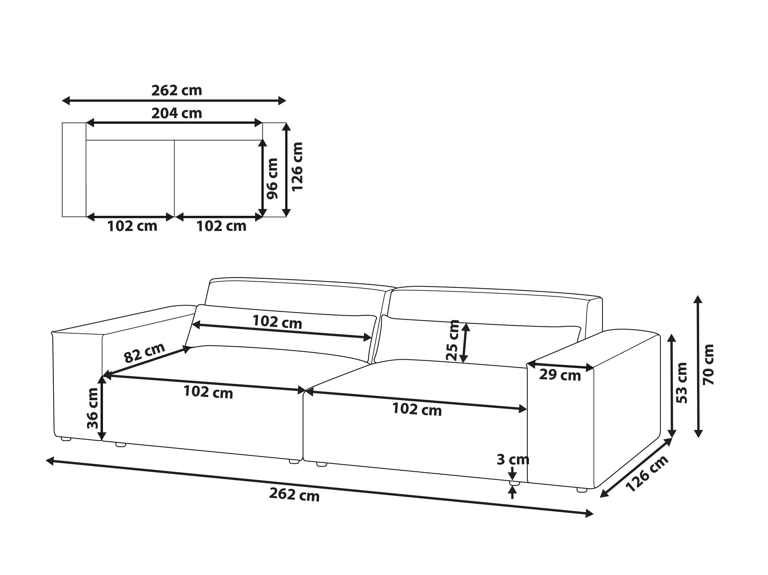 Moduļu dīvāns Berwyn 2844 (Gaiši brūns)