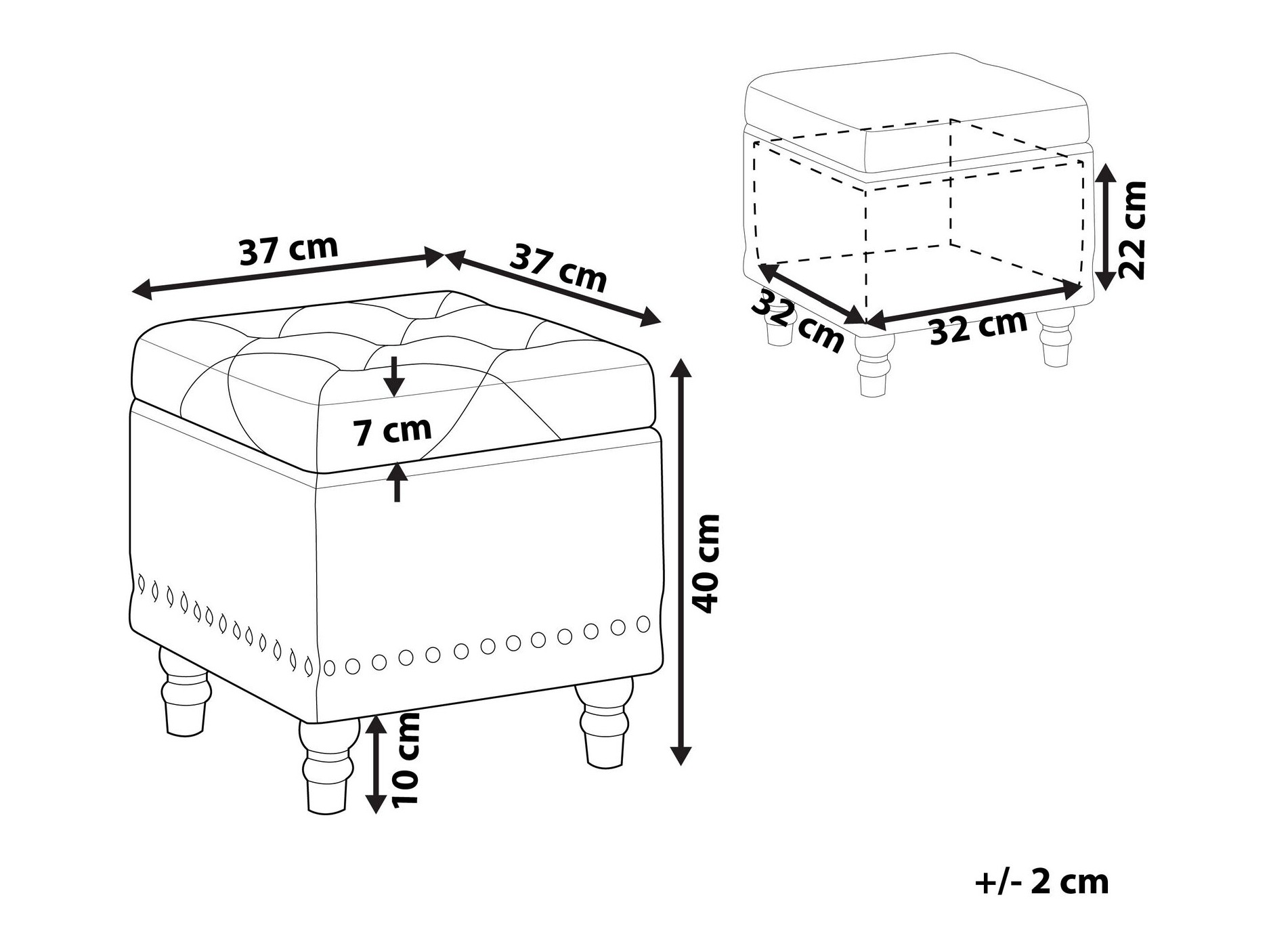 Пуф Berwyn 2850 (Темно-синий)