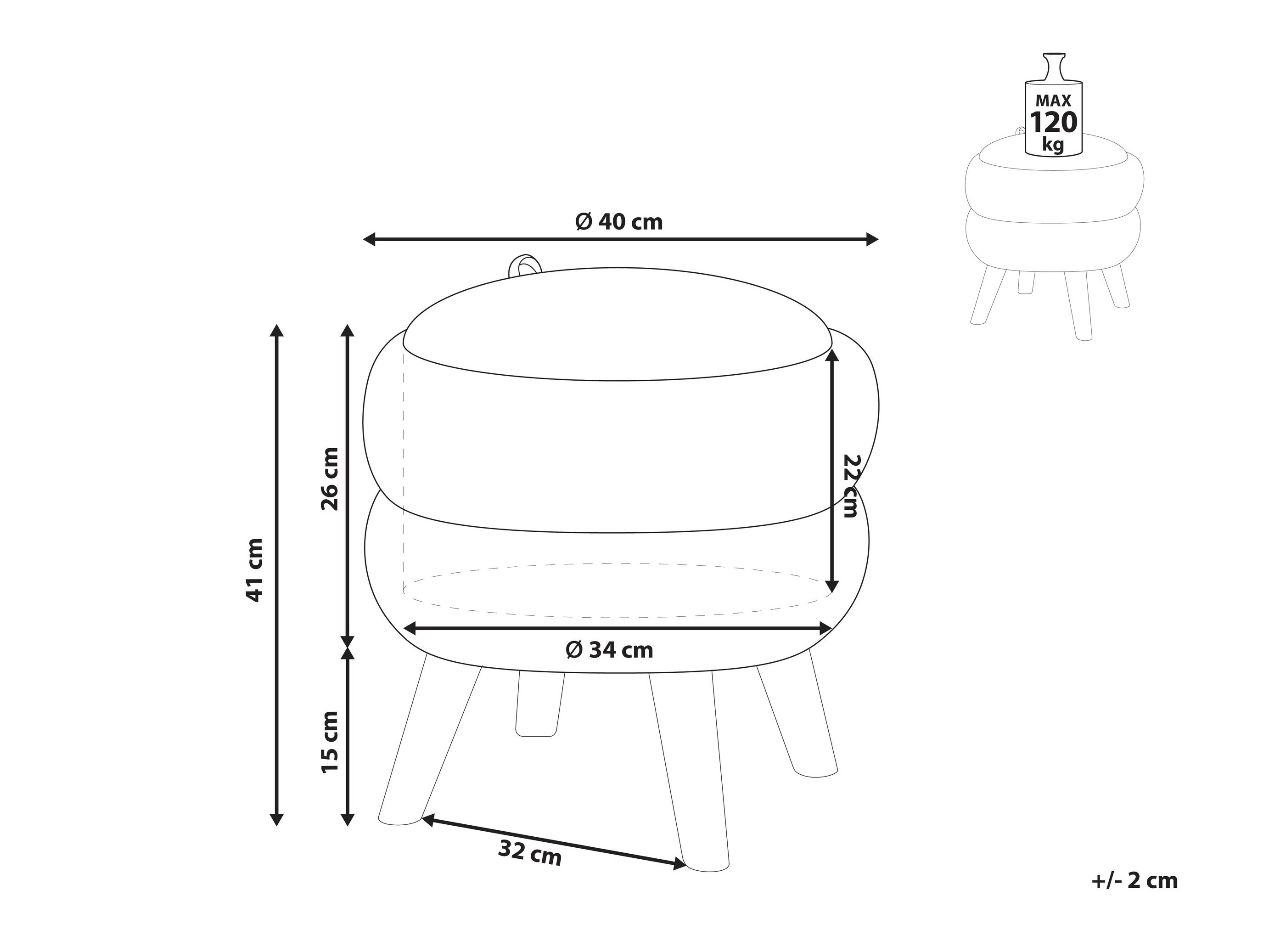 Pufs Berwyn 2849 (Brūns)