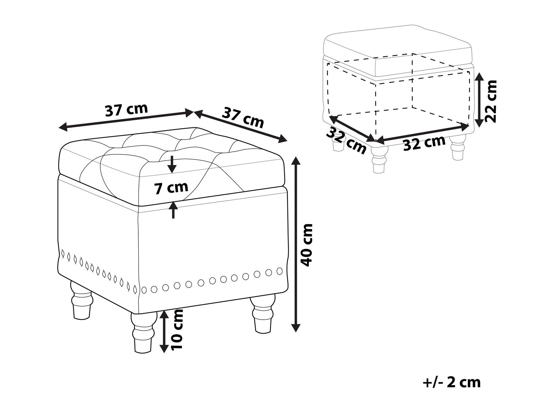 Pufs Berwyn 2850 (Melns)