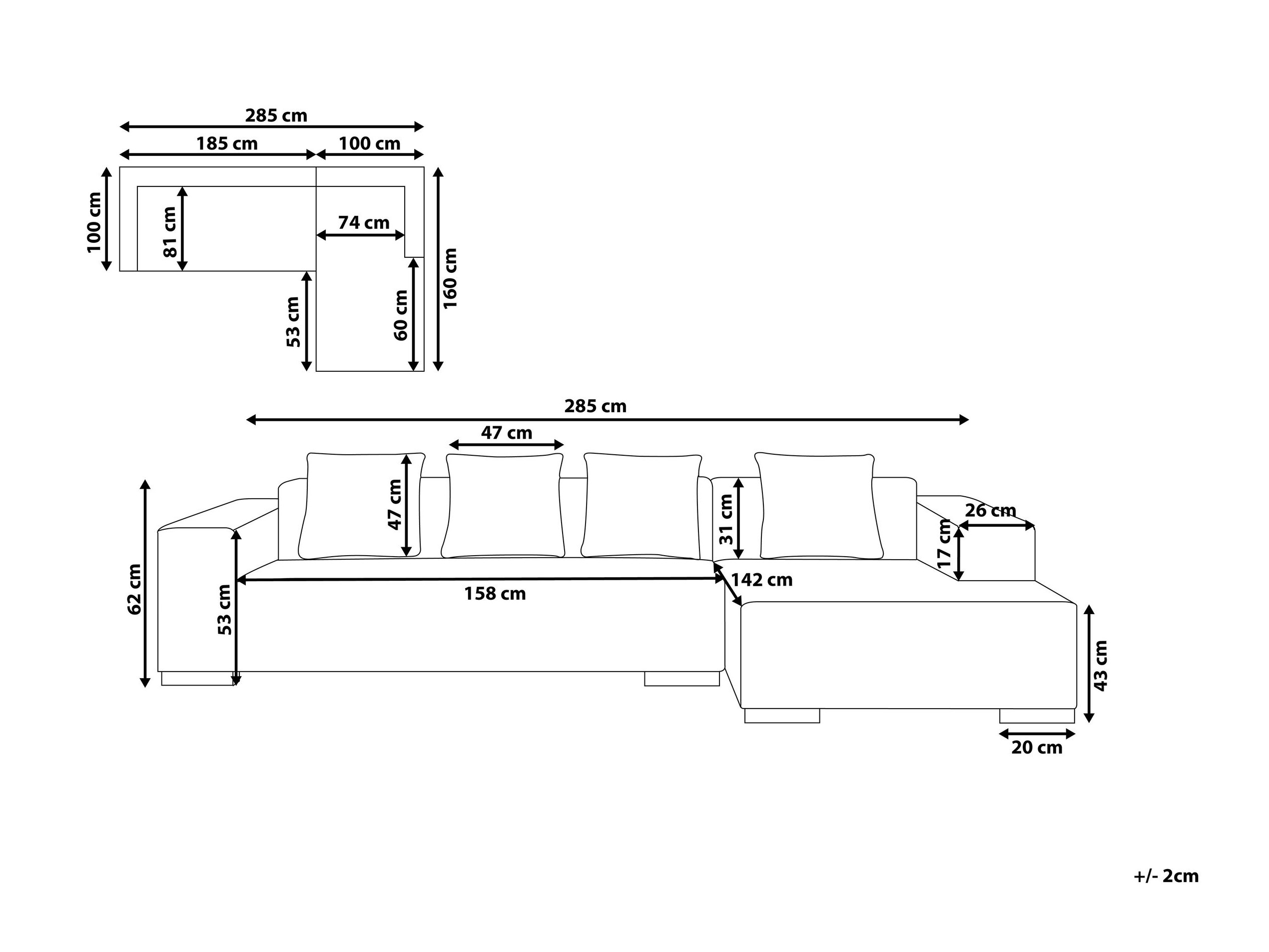 Stūra dīvāns Berwyn 1396 (Balts)