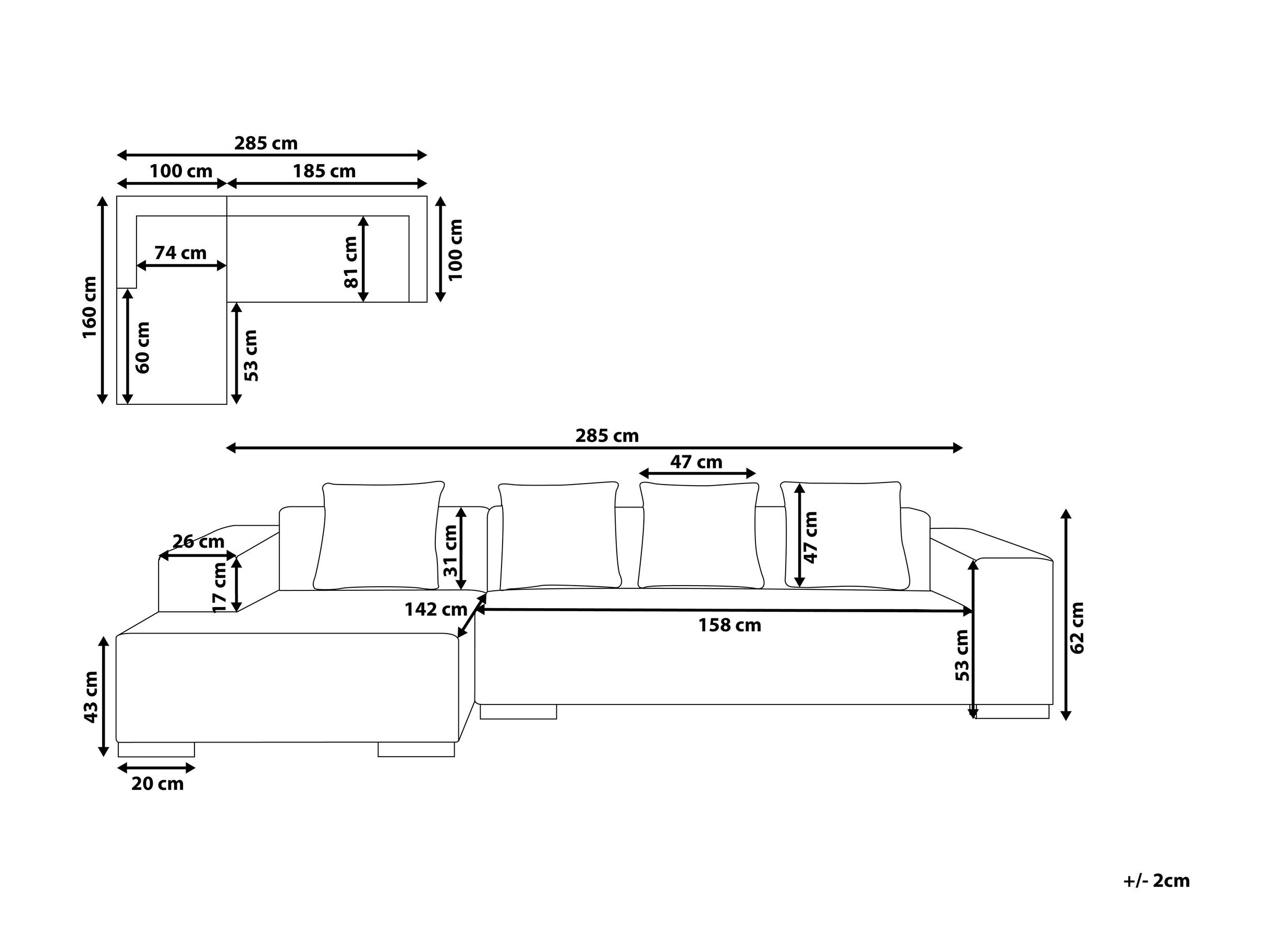 Stūra dīvāns Berwyn 1396 (Balts)
