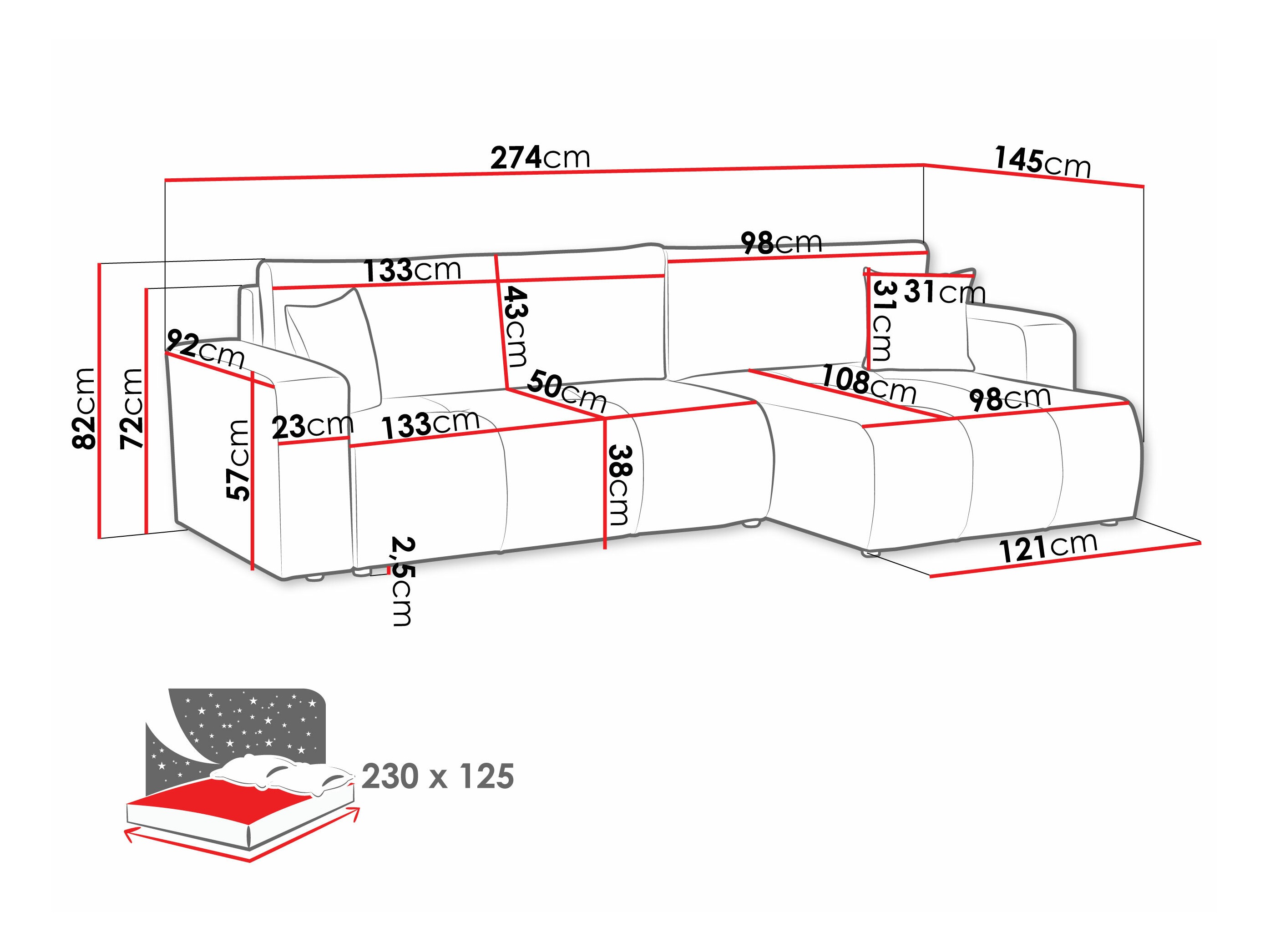 Stūra dīvāns Comfivo 425 (Velo 626)