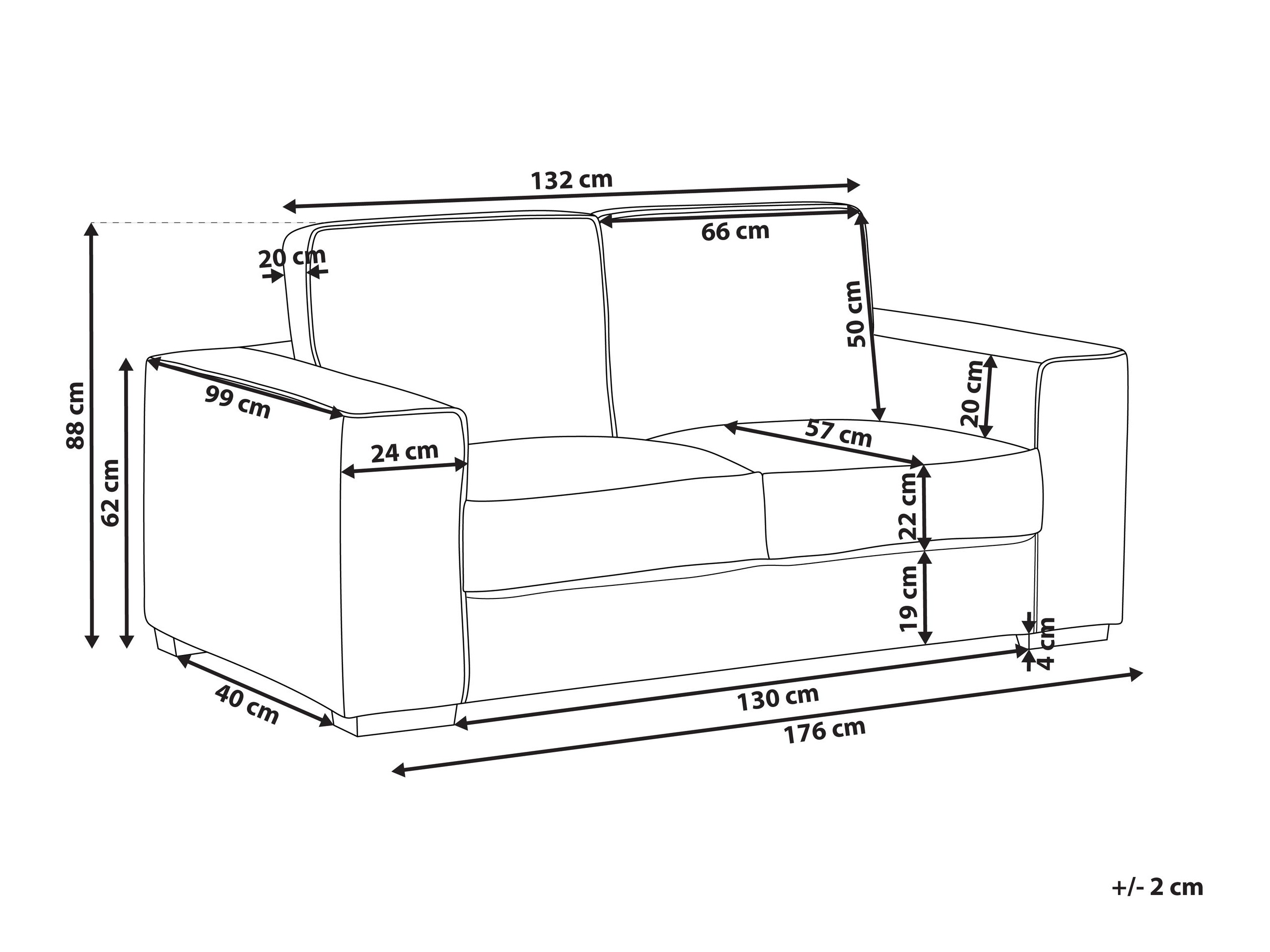 Dīvāns Berwyn 2855 (Balts)