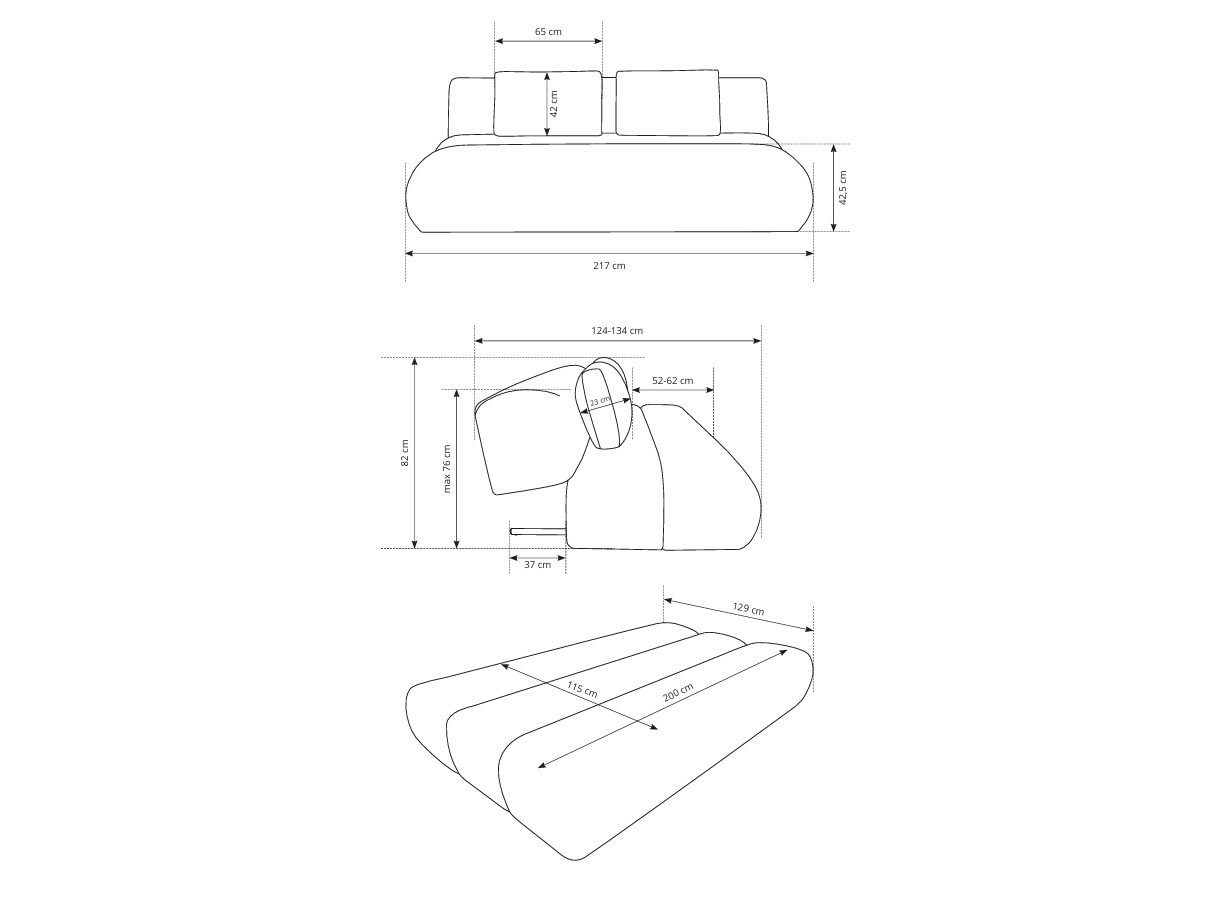 Dīvāns gulta Kingston 193 (Wind 77)