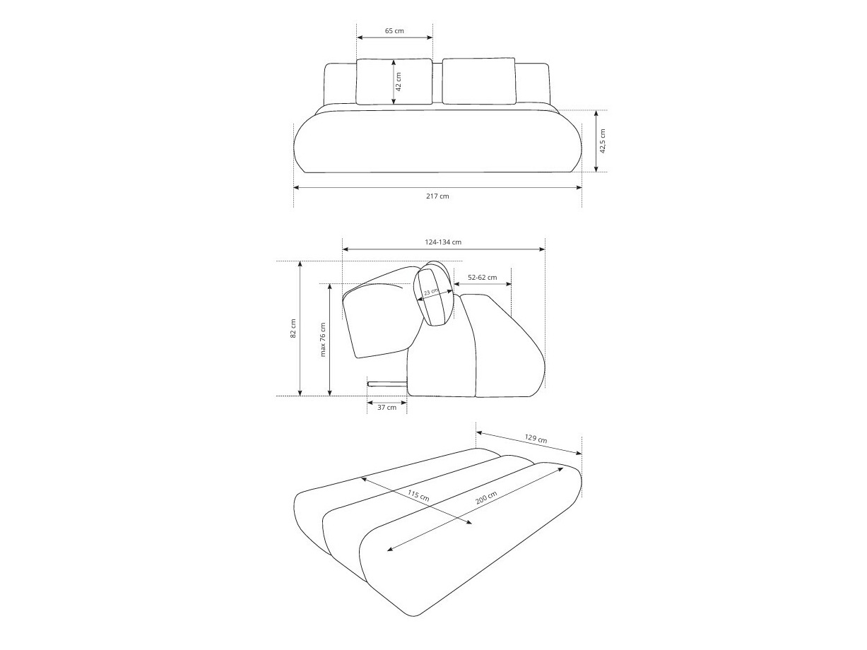 Dīvāns gulta Kingston 193 (Wind 82)