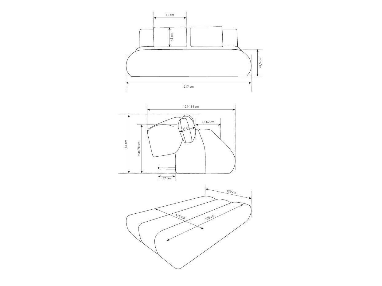Dīvāns gulta Kingston 193 (Wind 89)