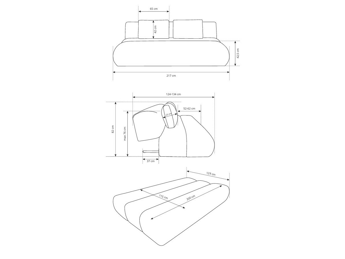 Dīvāns gulta Kingston 193 (Wind 90)