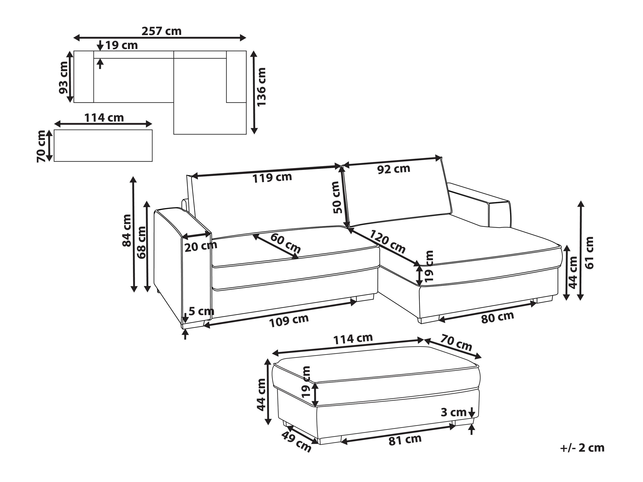 Комплект мягкой мебели Berwyn 2861 (Белый)