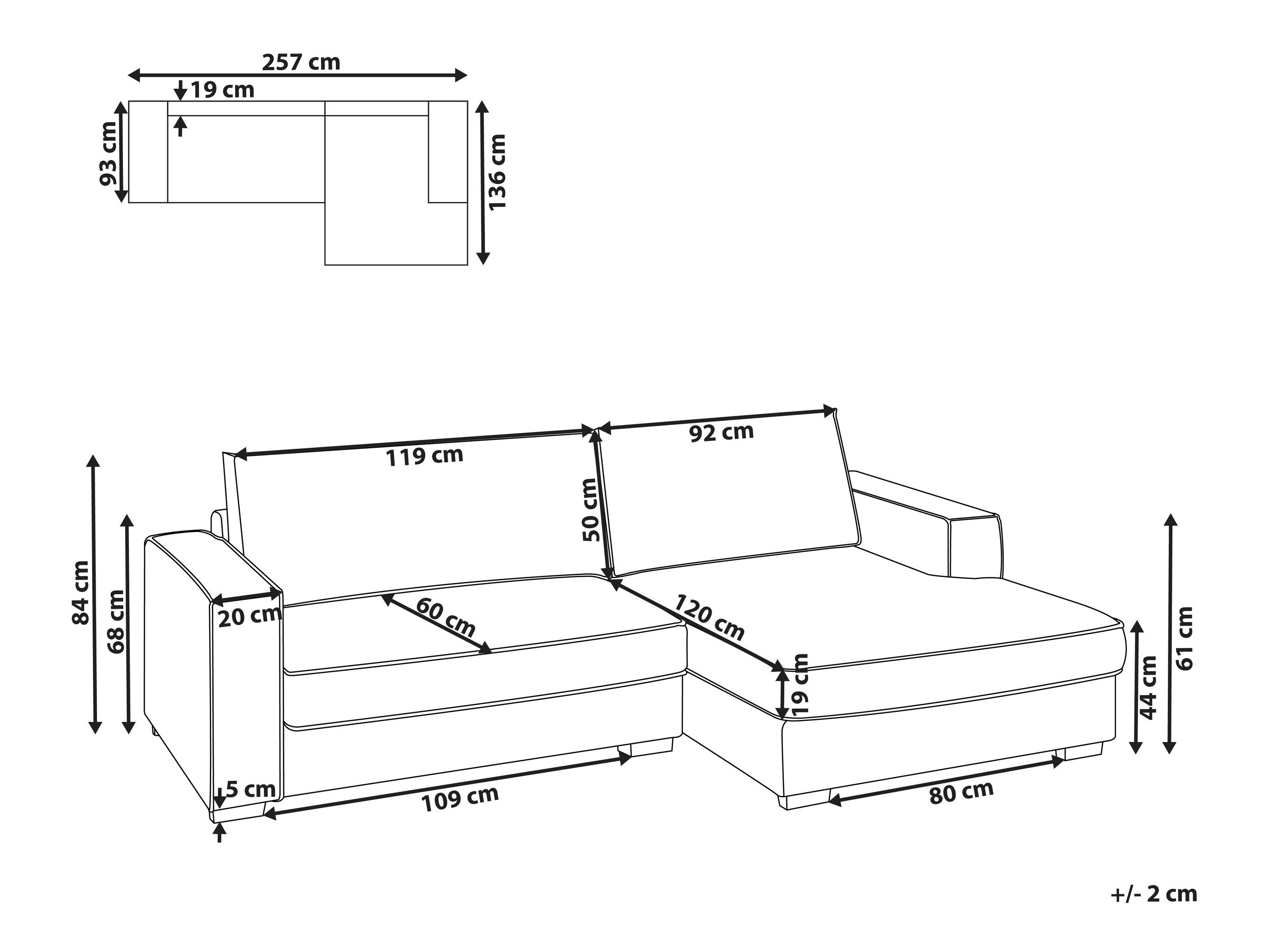 Угловой диван Berwyn 2859 (Белый)