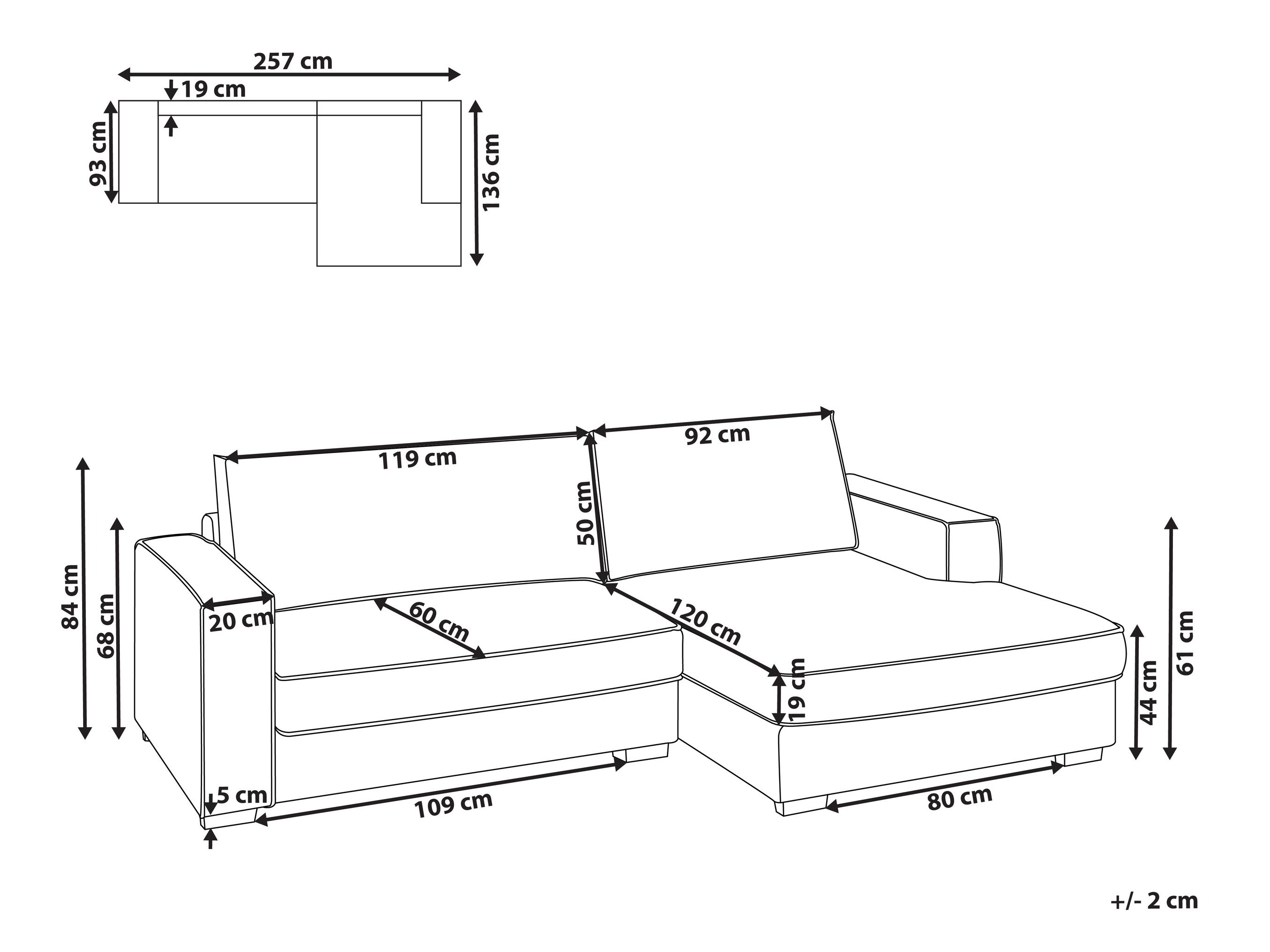 Угловой диван Berwyn 2859 (Светло-бежевый)