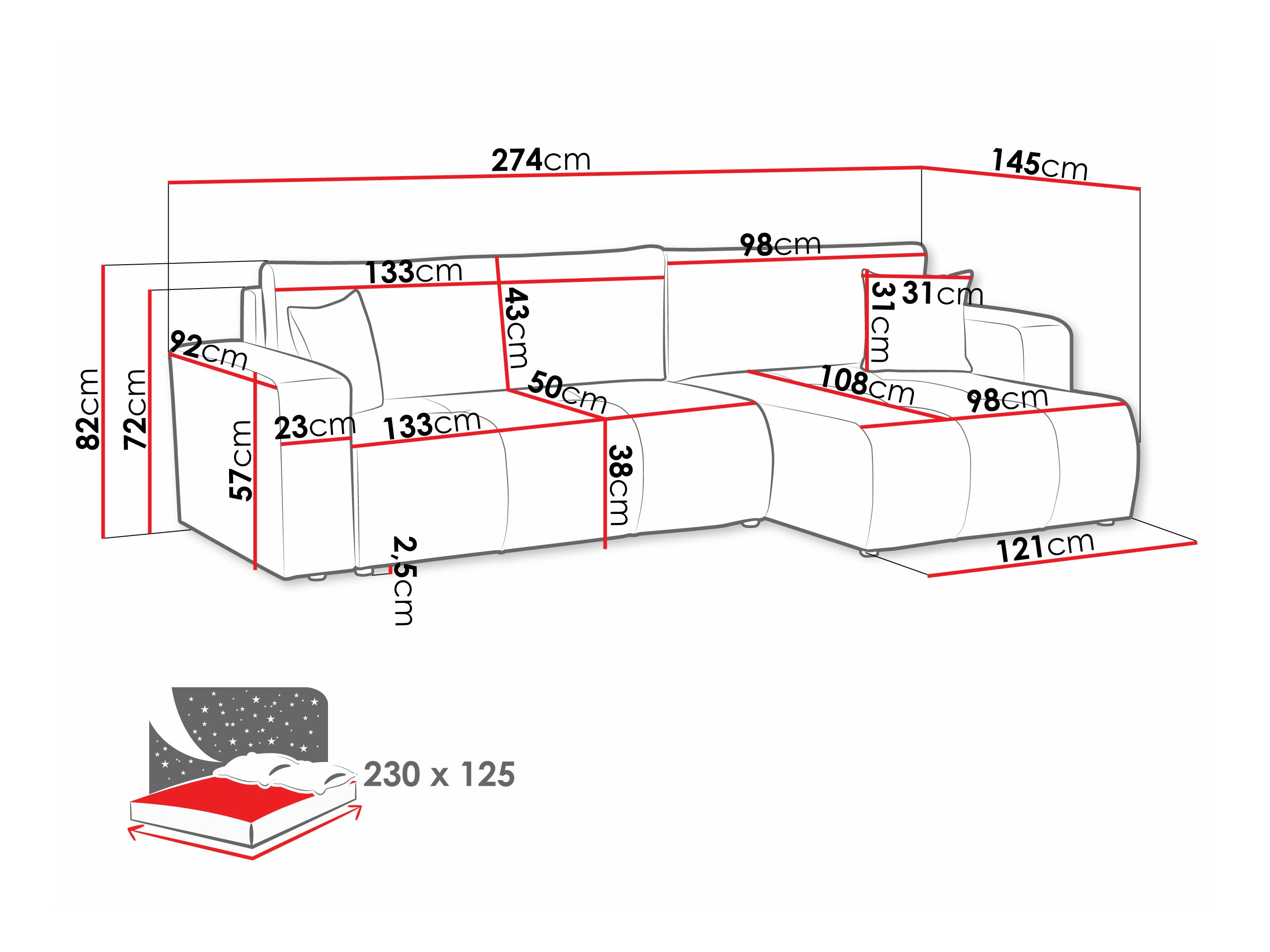 Угловой диван Comfivo 425 (Velo 635)