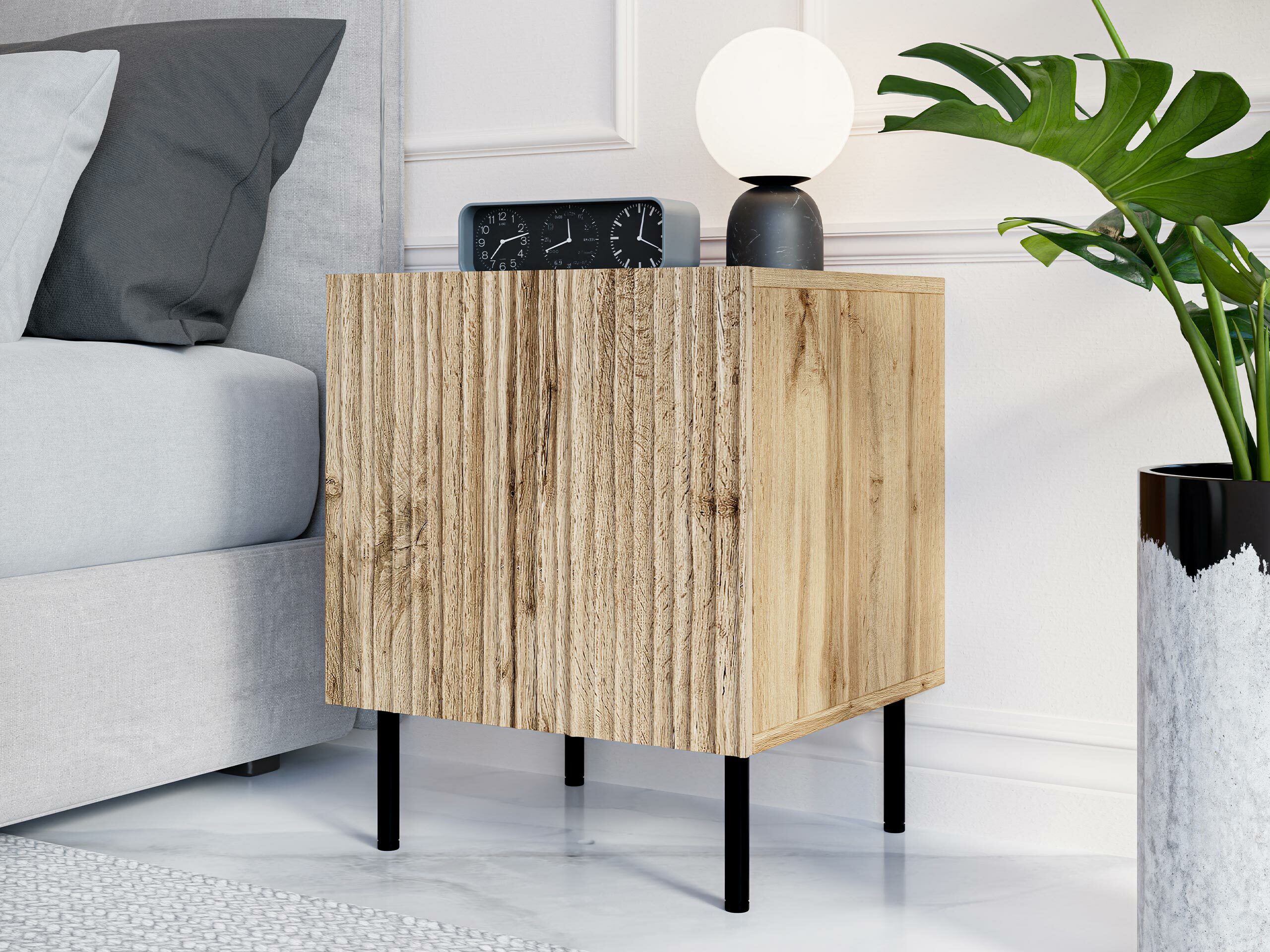 Naktsgaldiņu komplekts Lorelbo 102 (Votan ozols + Melns)