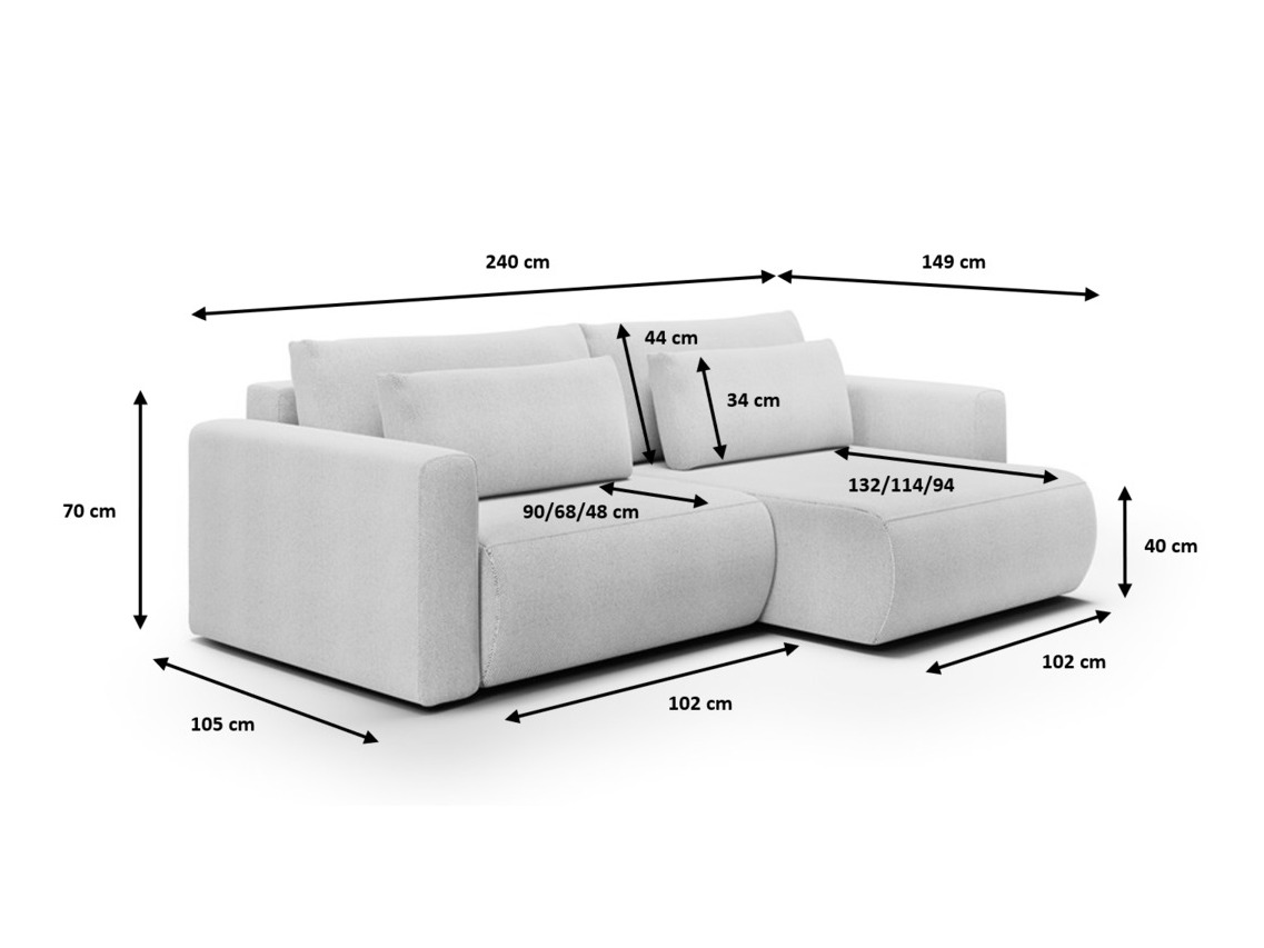Stūra dīvāns Franklin 125 (Curio 09)