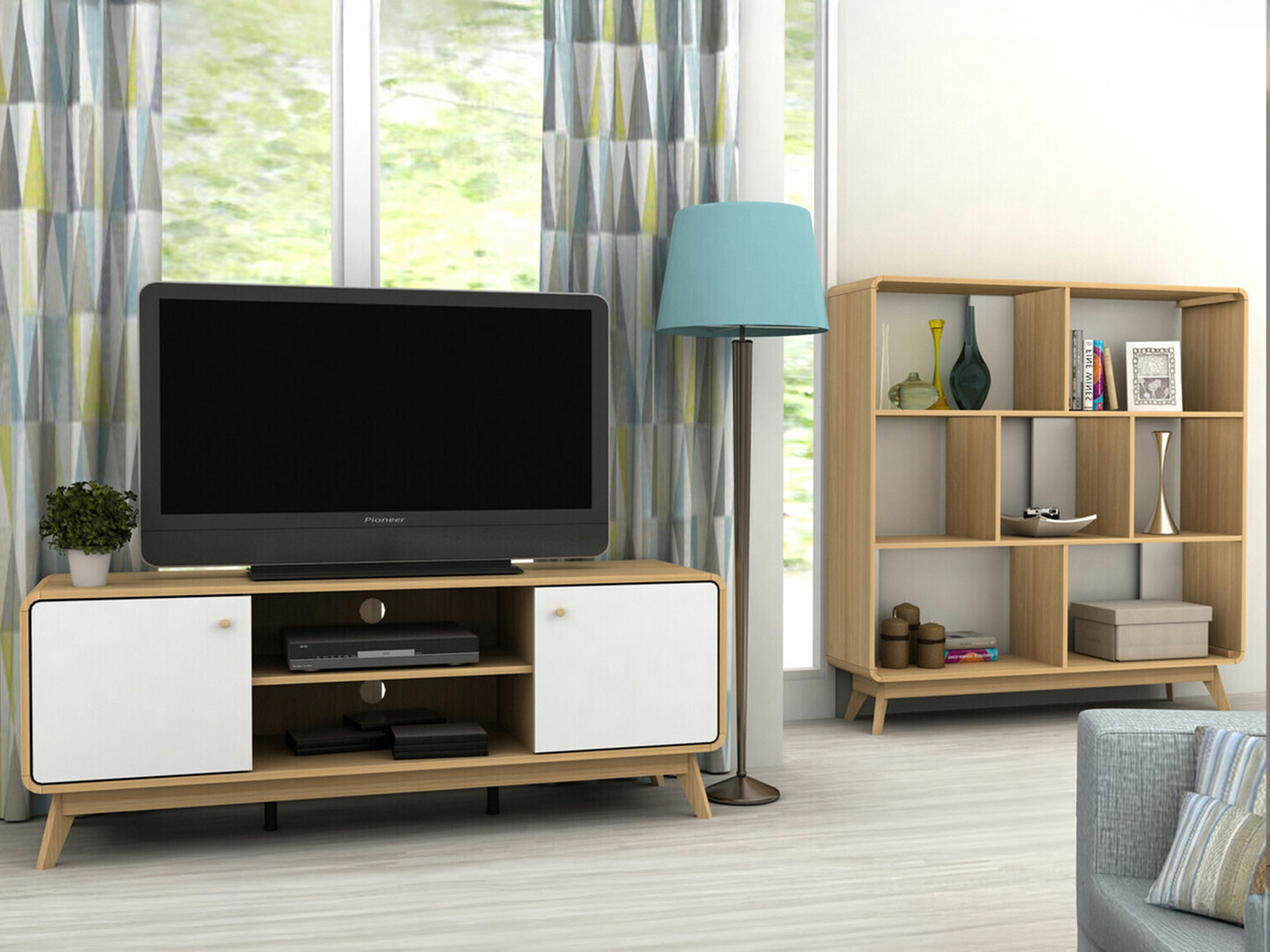 Viesistabas komplekts Elbtena 113 (Ozols + Balts)