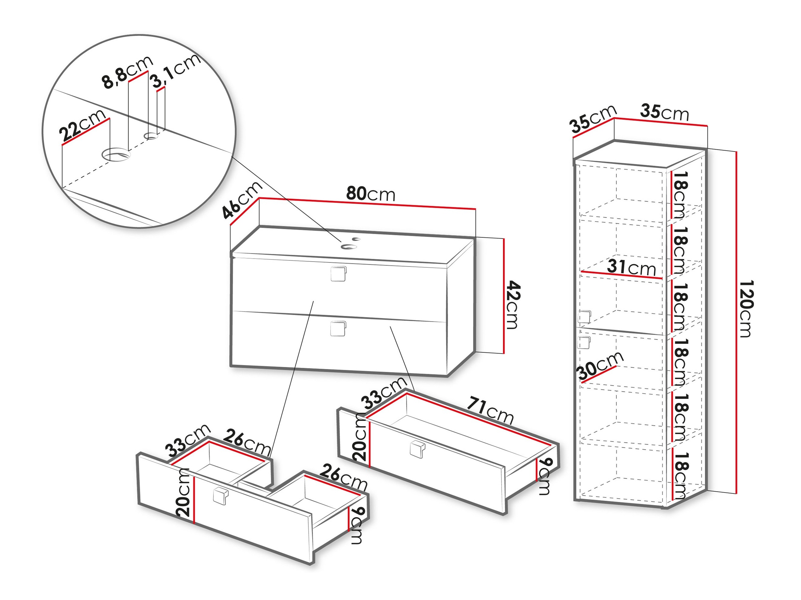 Набор для ванной комнаты Orlvera 103 (Светло-коричневый)