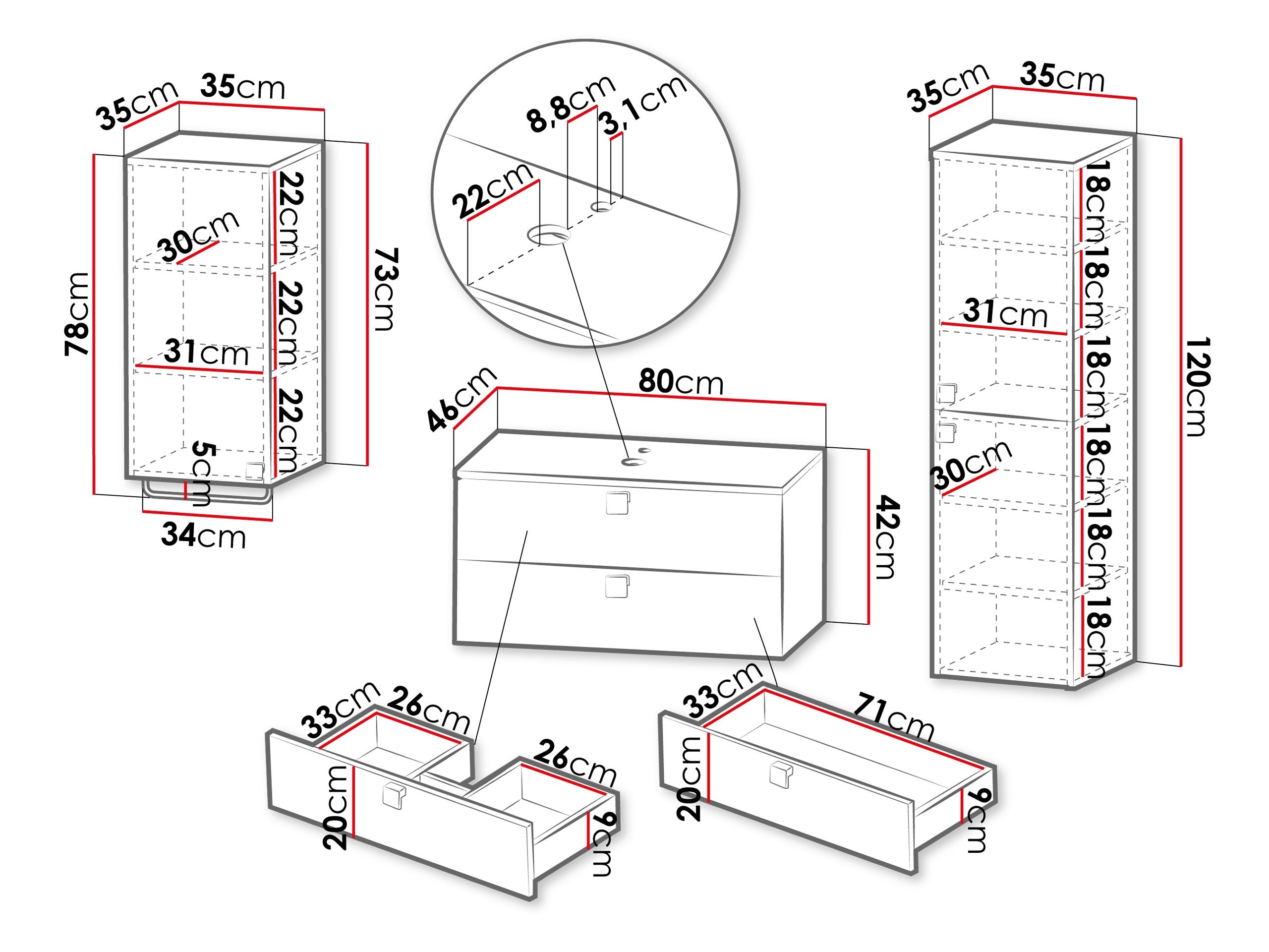Набор для ванной комнаты Orlvera 105 (Светло-коричневый)