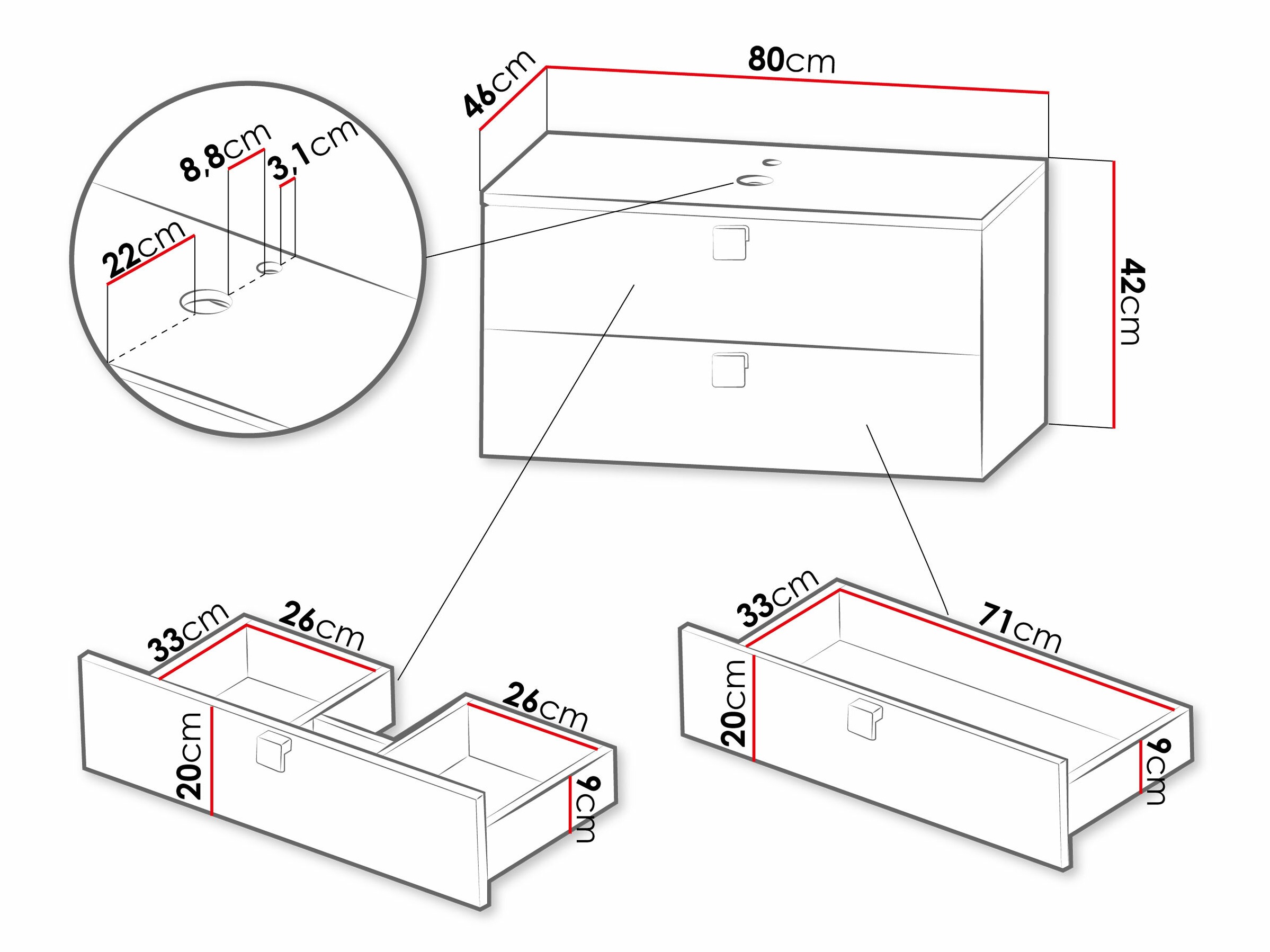 Piekarams vannas istabas skapītis izlietnei Orlvera 102 (Gaiši brūns)