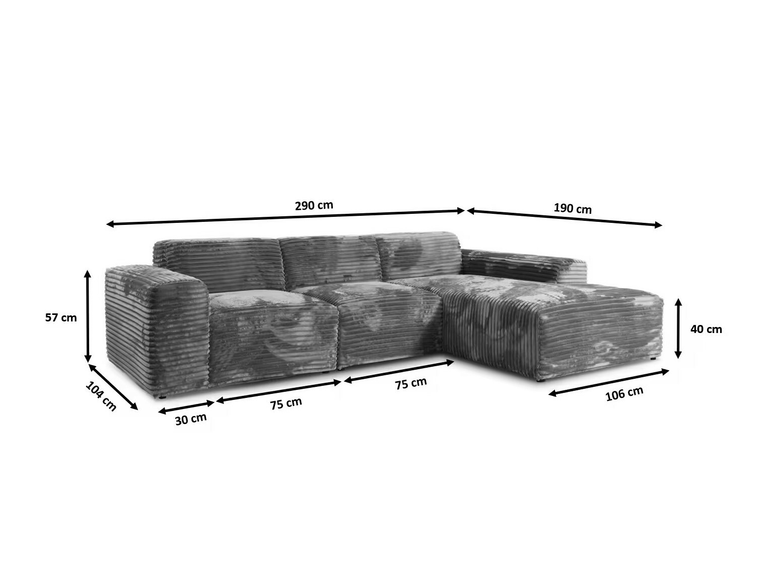 Stūra dīvāns Franklin 137 (Tilia 90)