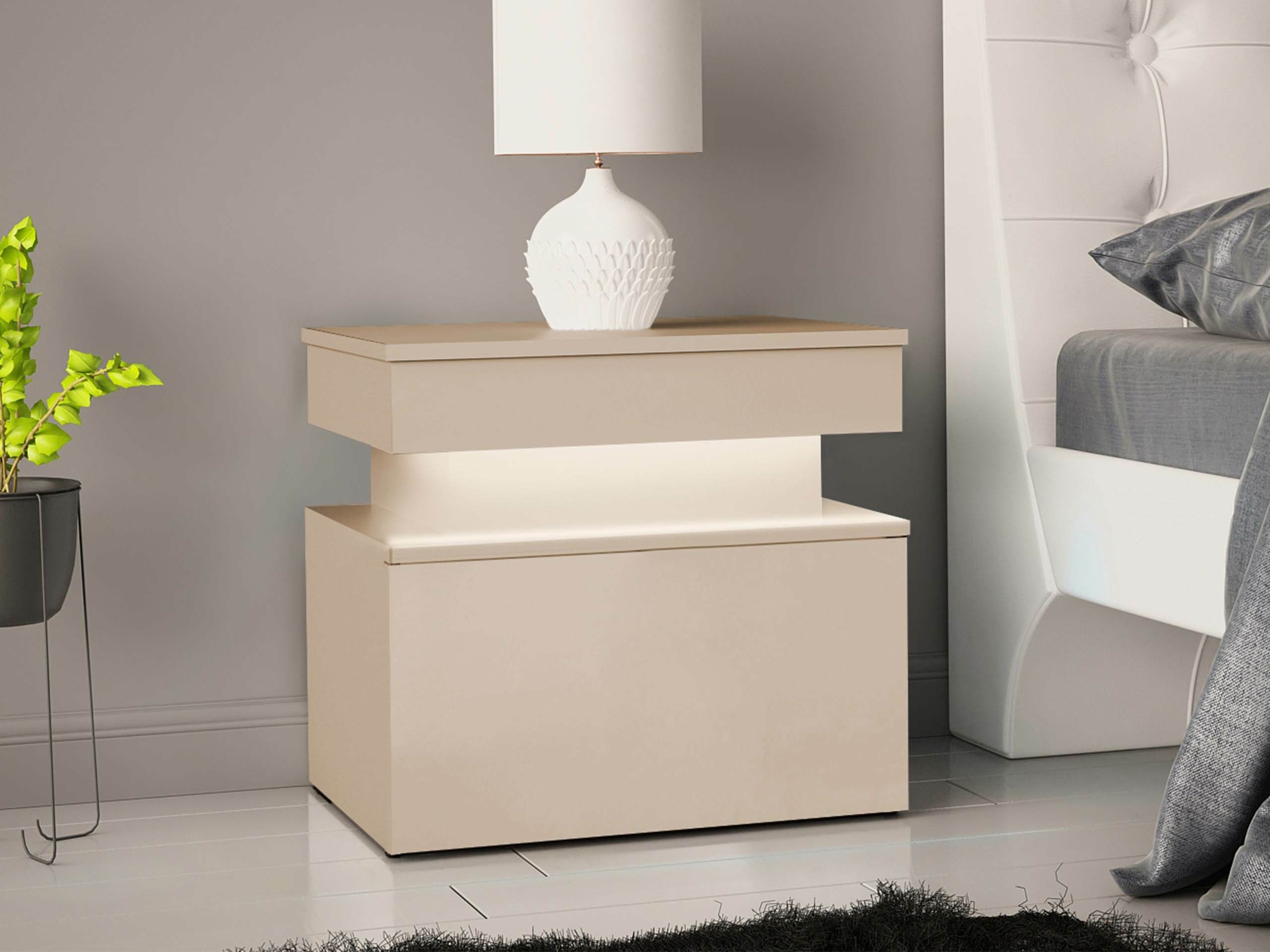 Прикроватная тумбочка Monfero 102 (Светло-коричневый)