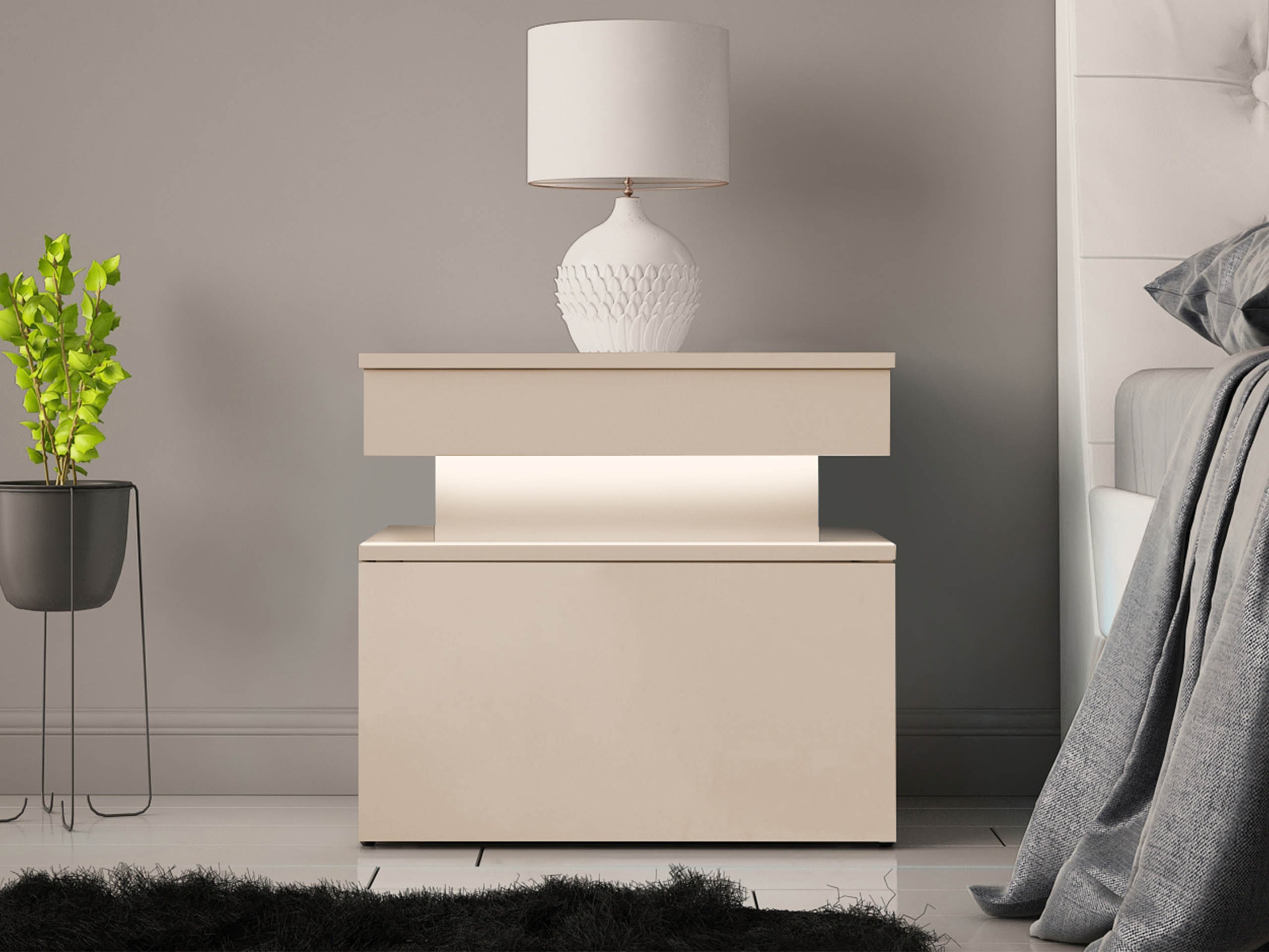 Прикроватная тумбочка Monfero 102 (Светло-коричневый)