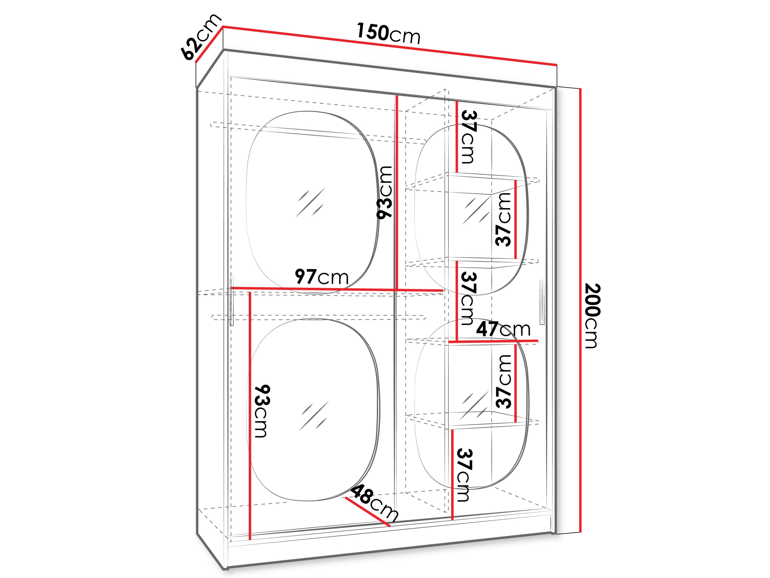 Skapis Hartford 527 (Melns)