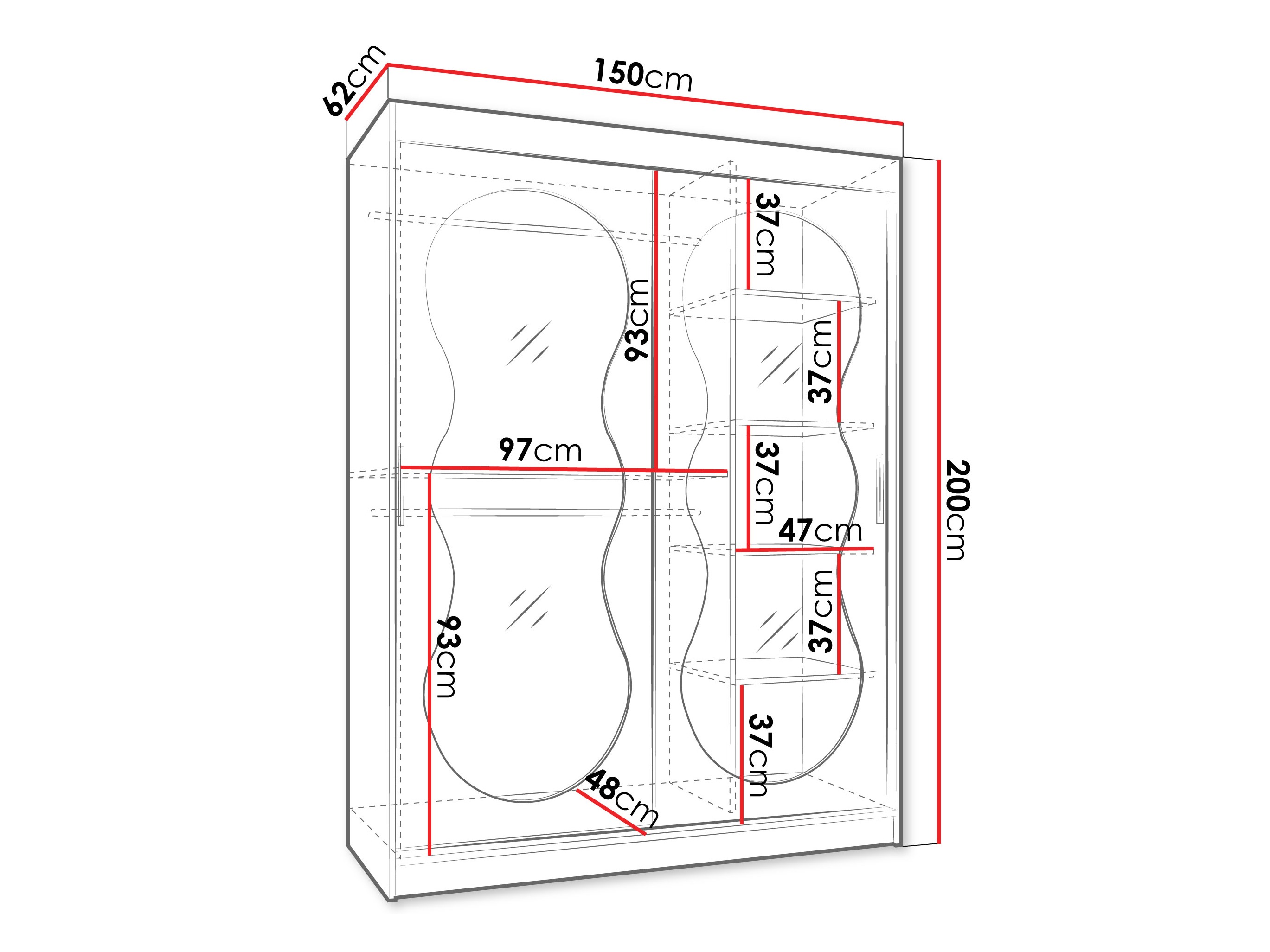 Skapis Hartford 528 (Melns)