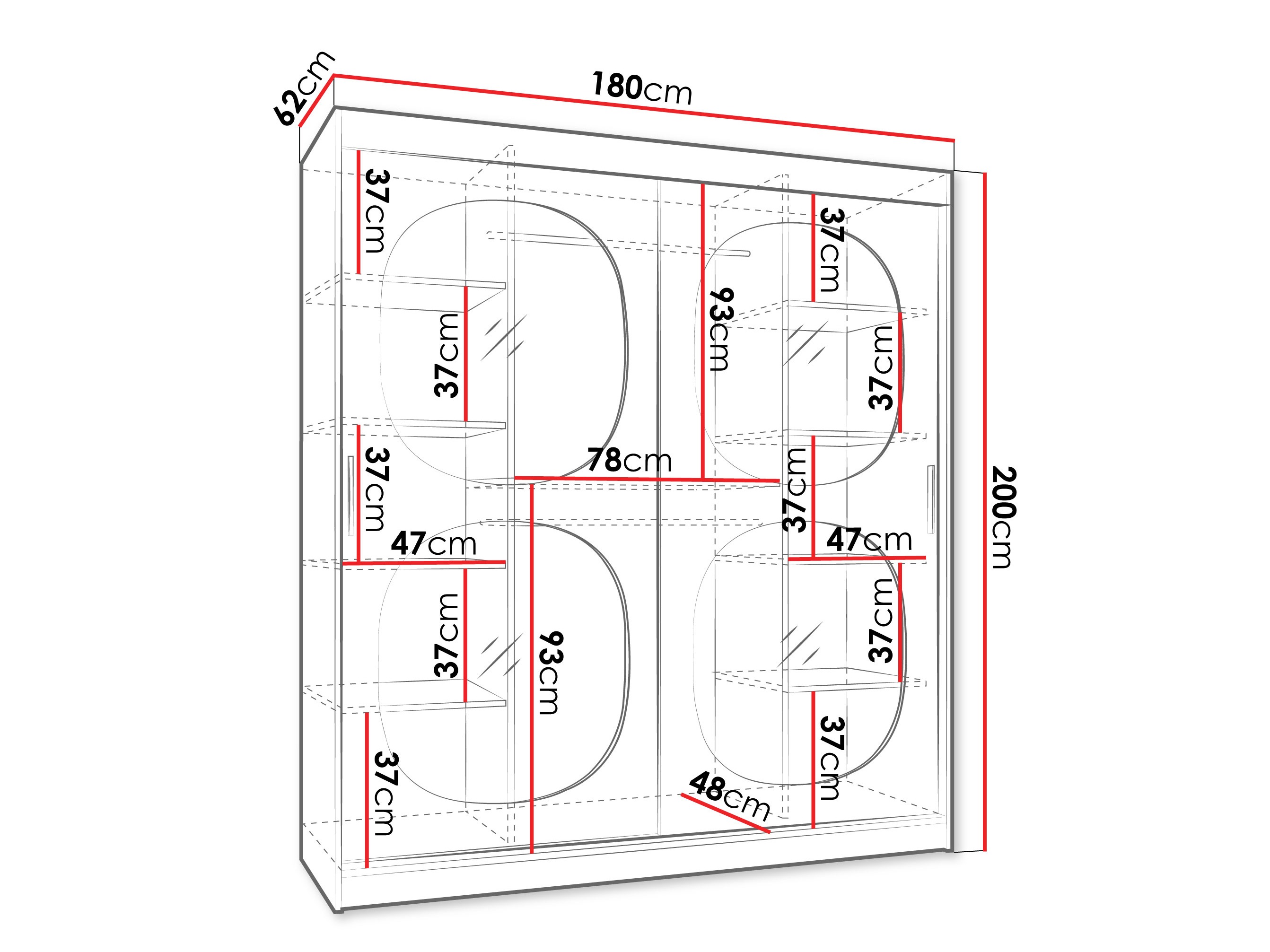 Skapis Hartford 529 (Melns)