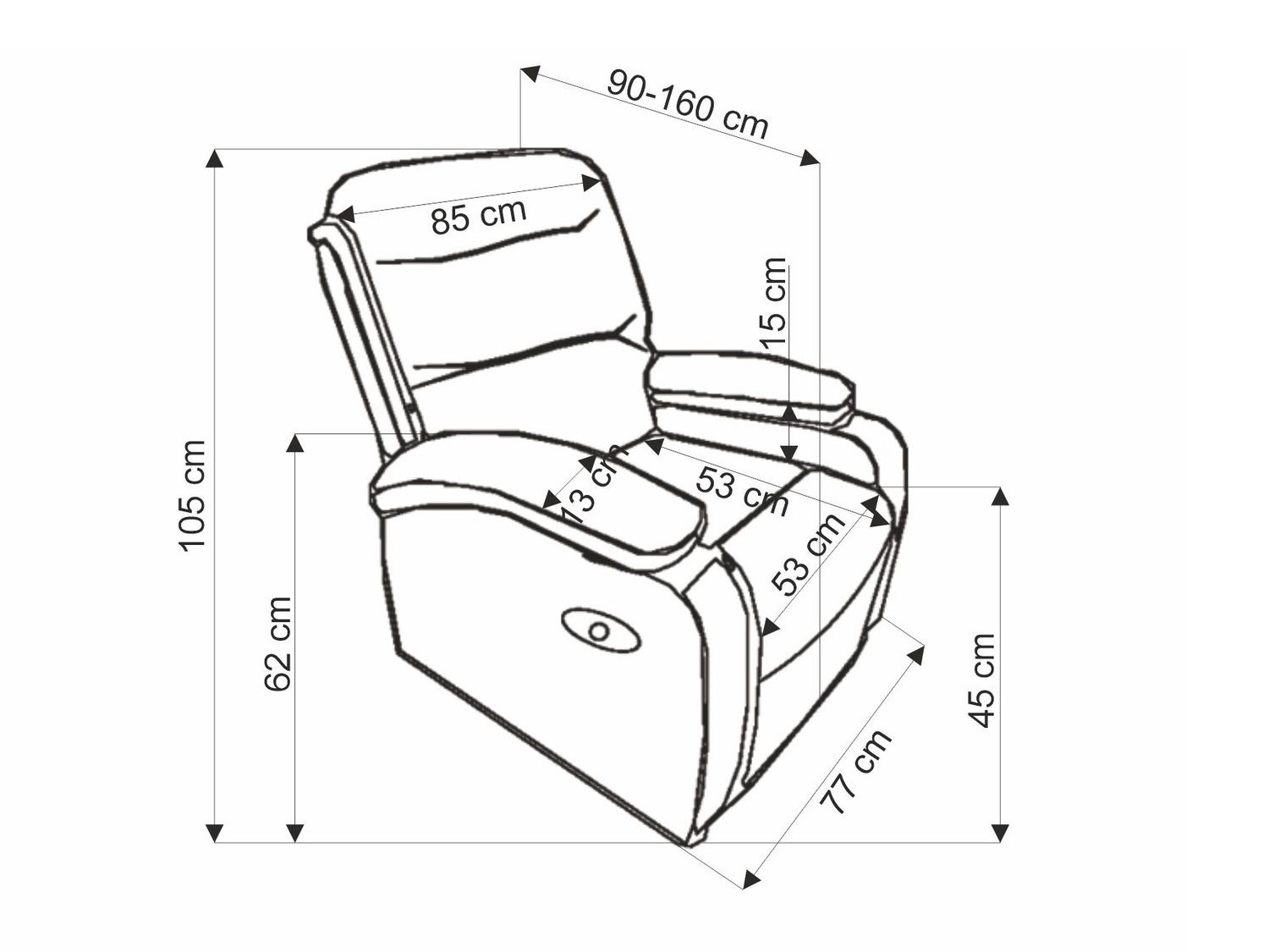 Кресло реглайнер Houston 1856 (Чёрный)