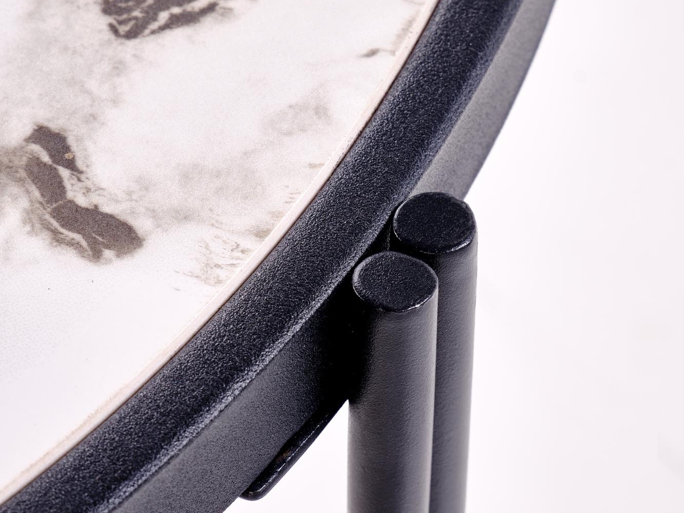 Комплект журнальных столиков Houston 1867 (Белый мрамор + Чёрный)