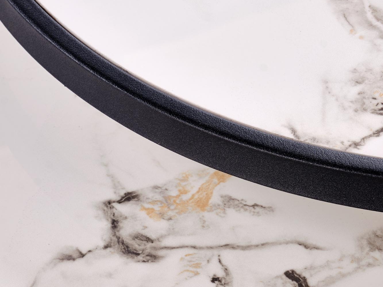 Комплект журнальных столиков Houston 1867 (Белый мрамор + Чёрный)