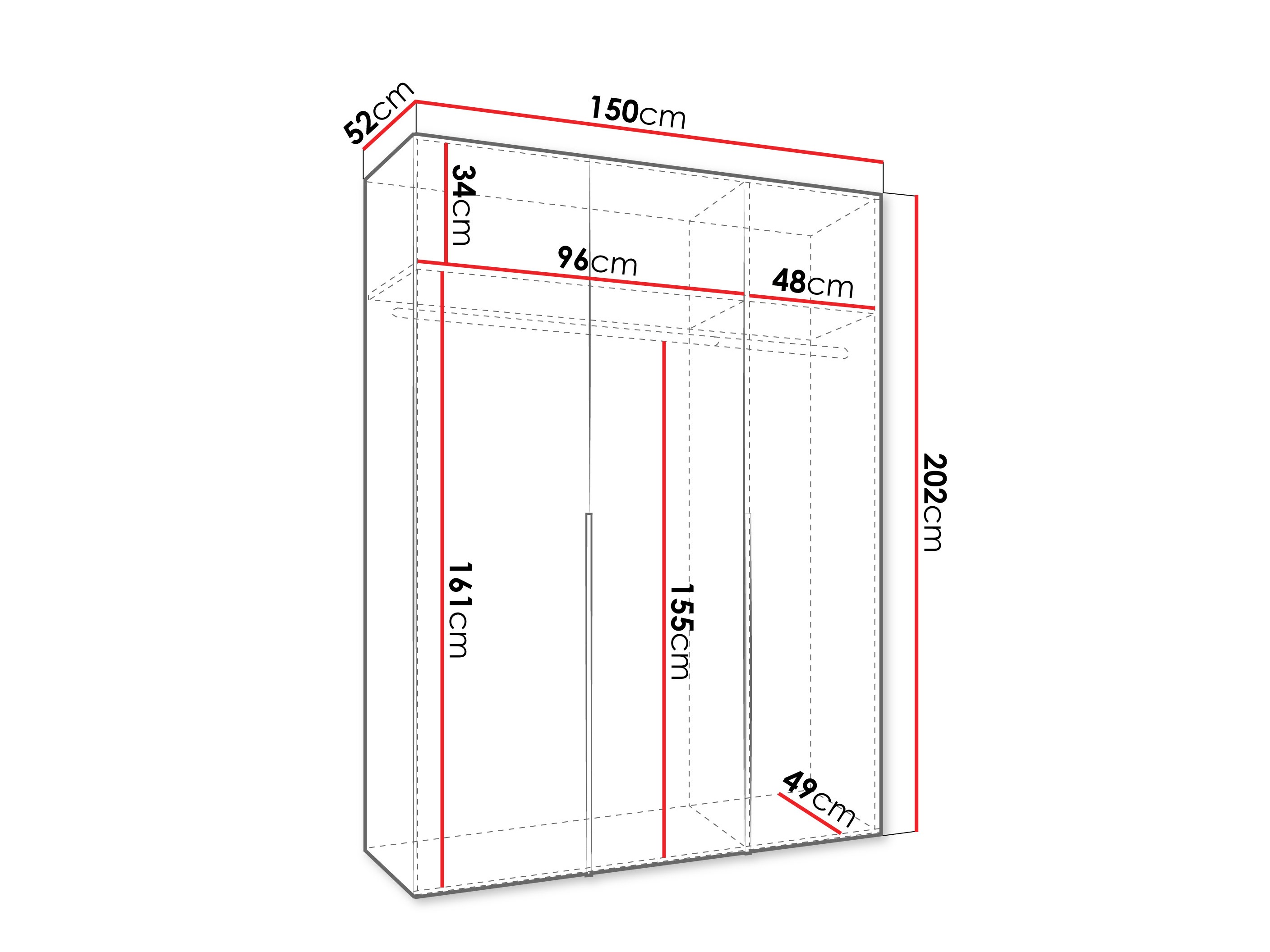 Skapis Hartford 536 (Melns)
