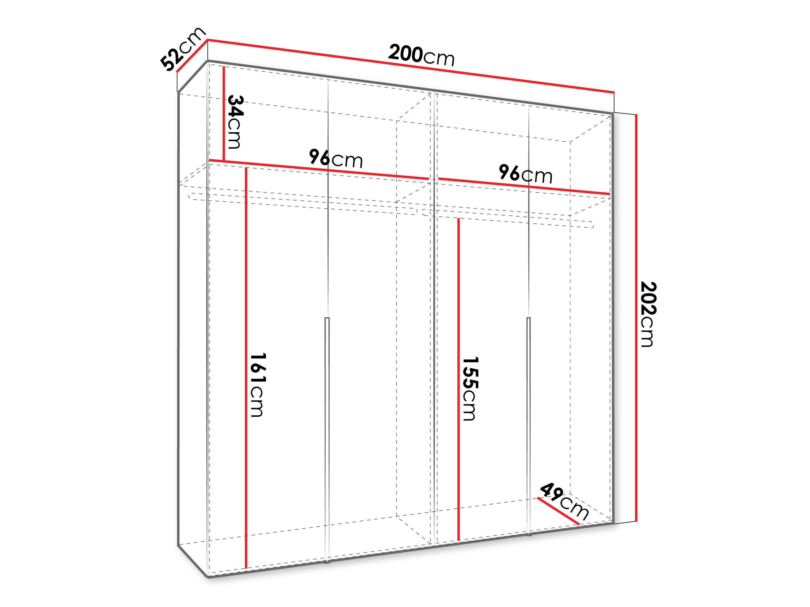 Skapis Hartford 537 (Melns)