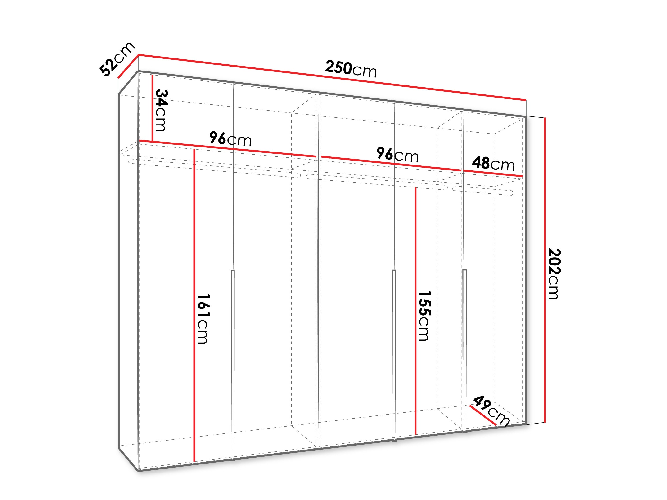 Skapis Hartford 538 (Melns)