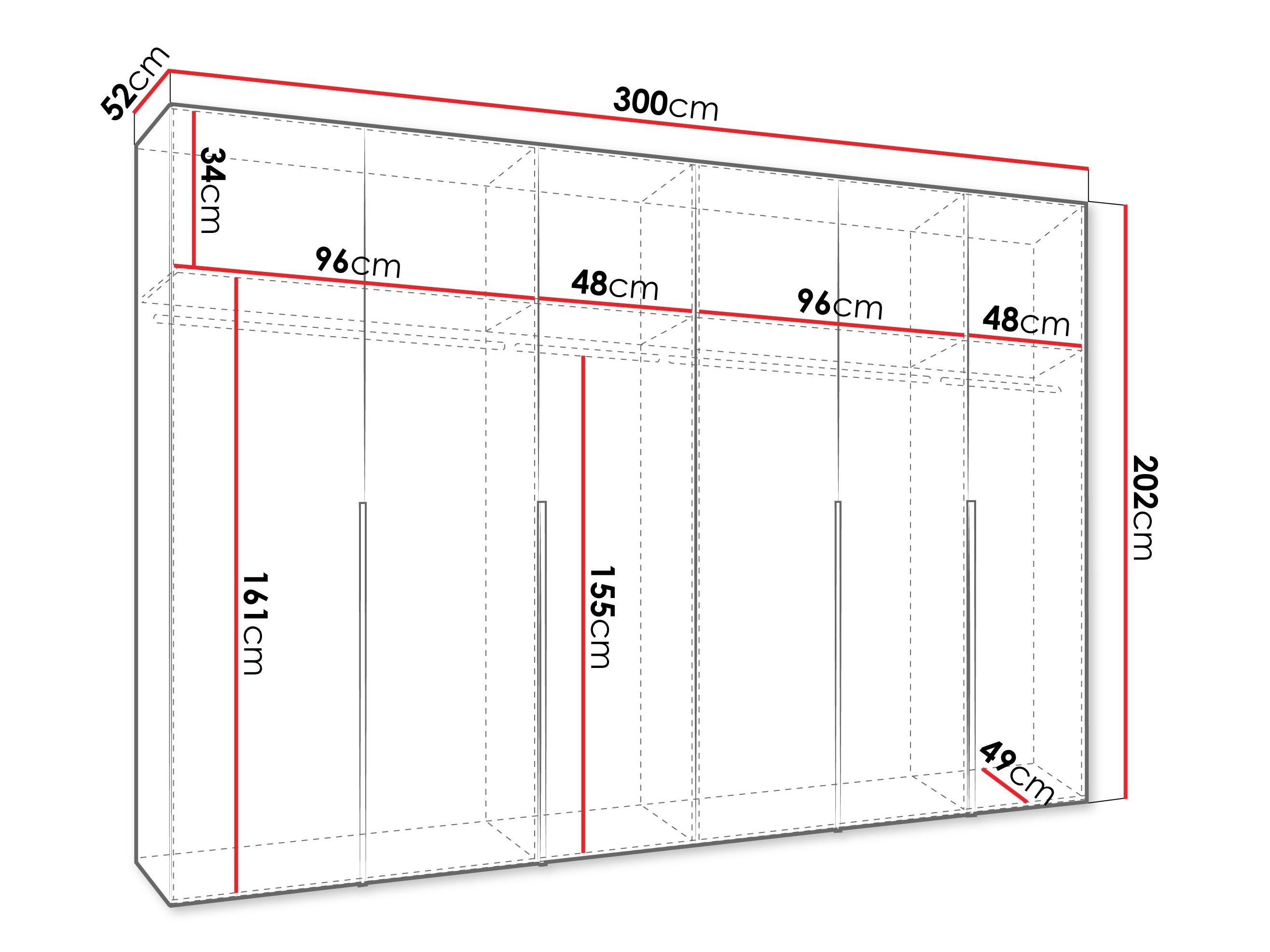 Skapis Hartford 539 (Melns)
