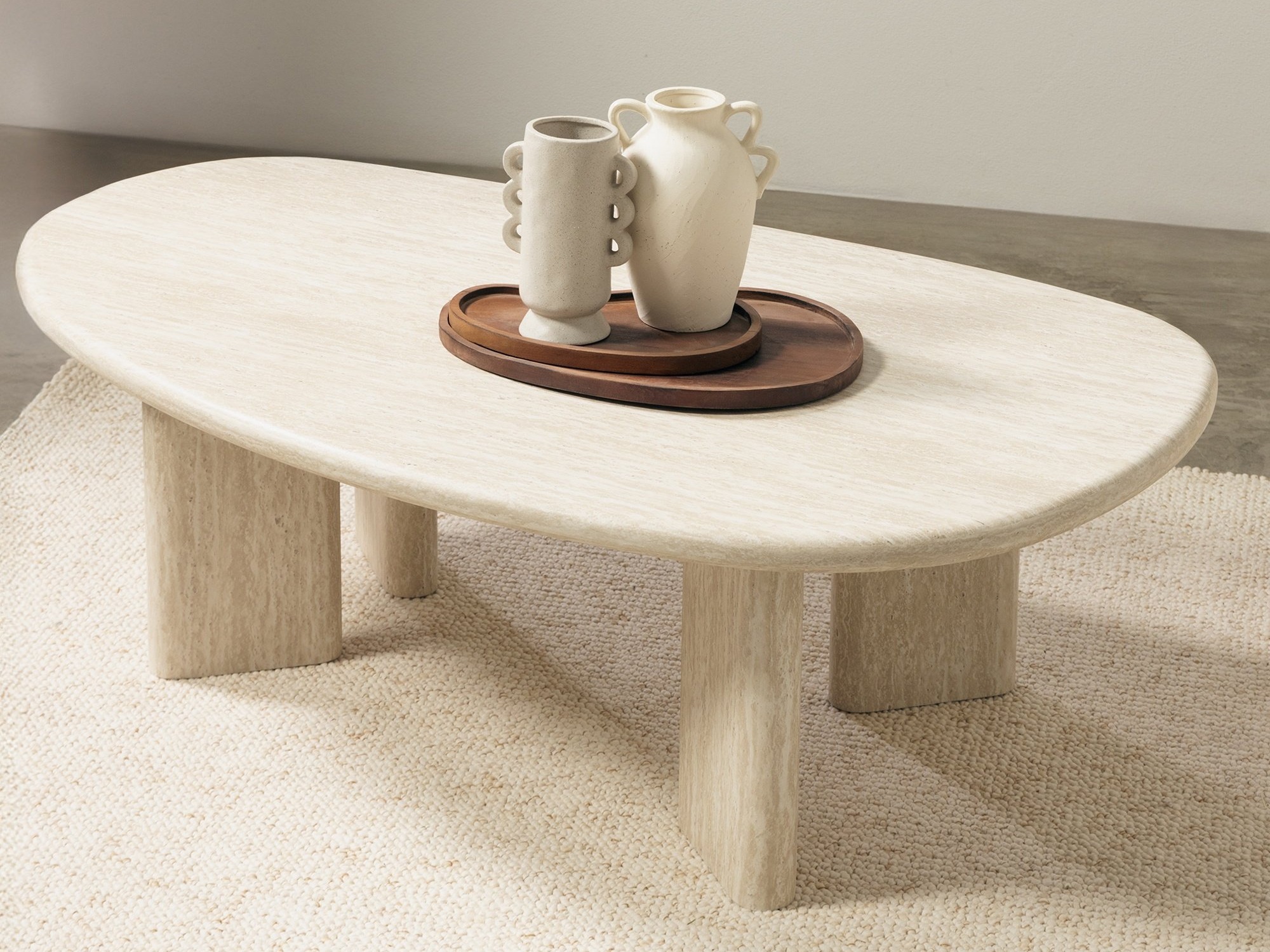 Žurnālu galdiņš Burleson 476 (Gaišs Travertine)