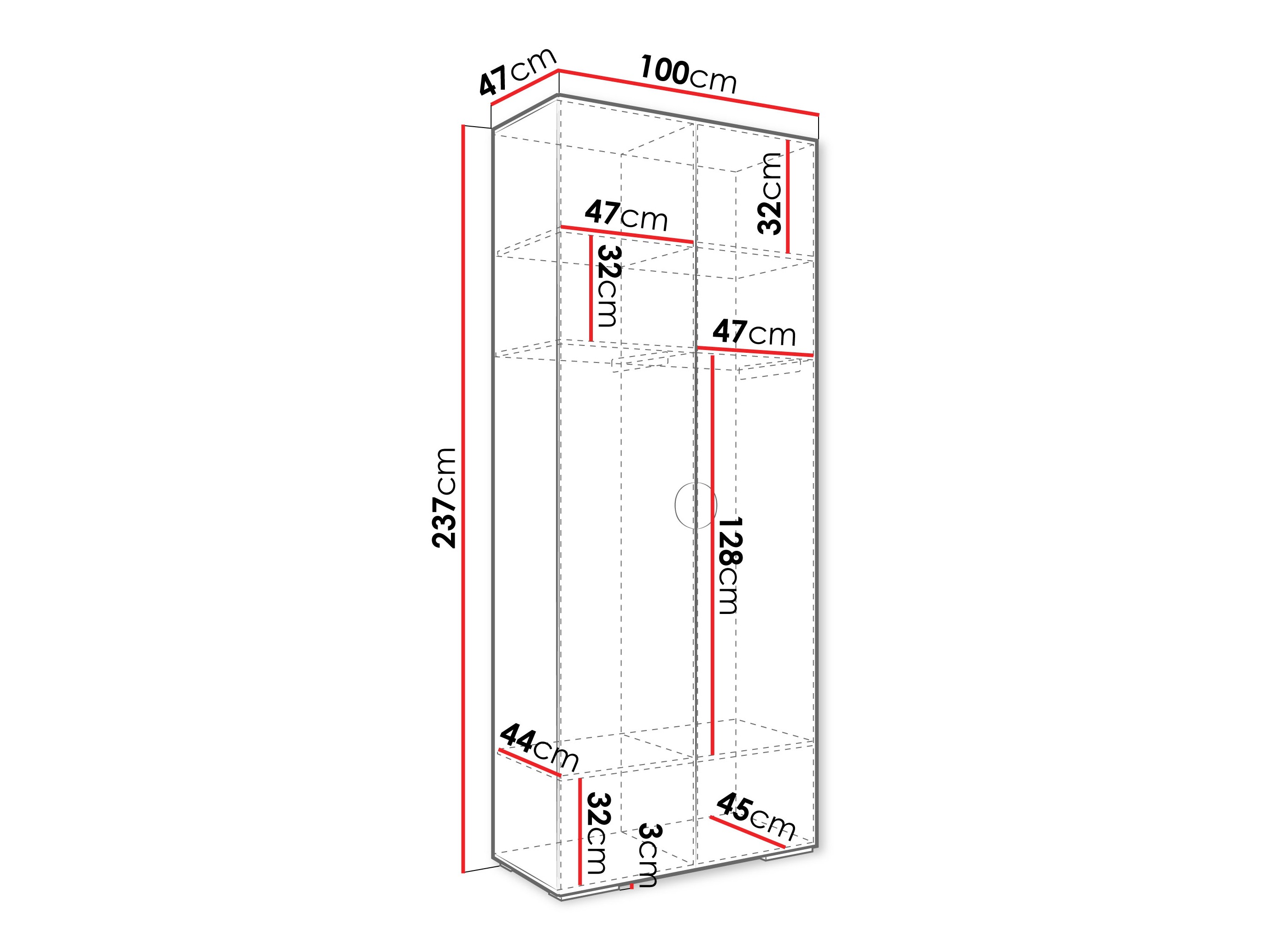 Skapis Hartford 566 (Melns)