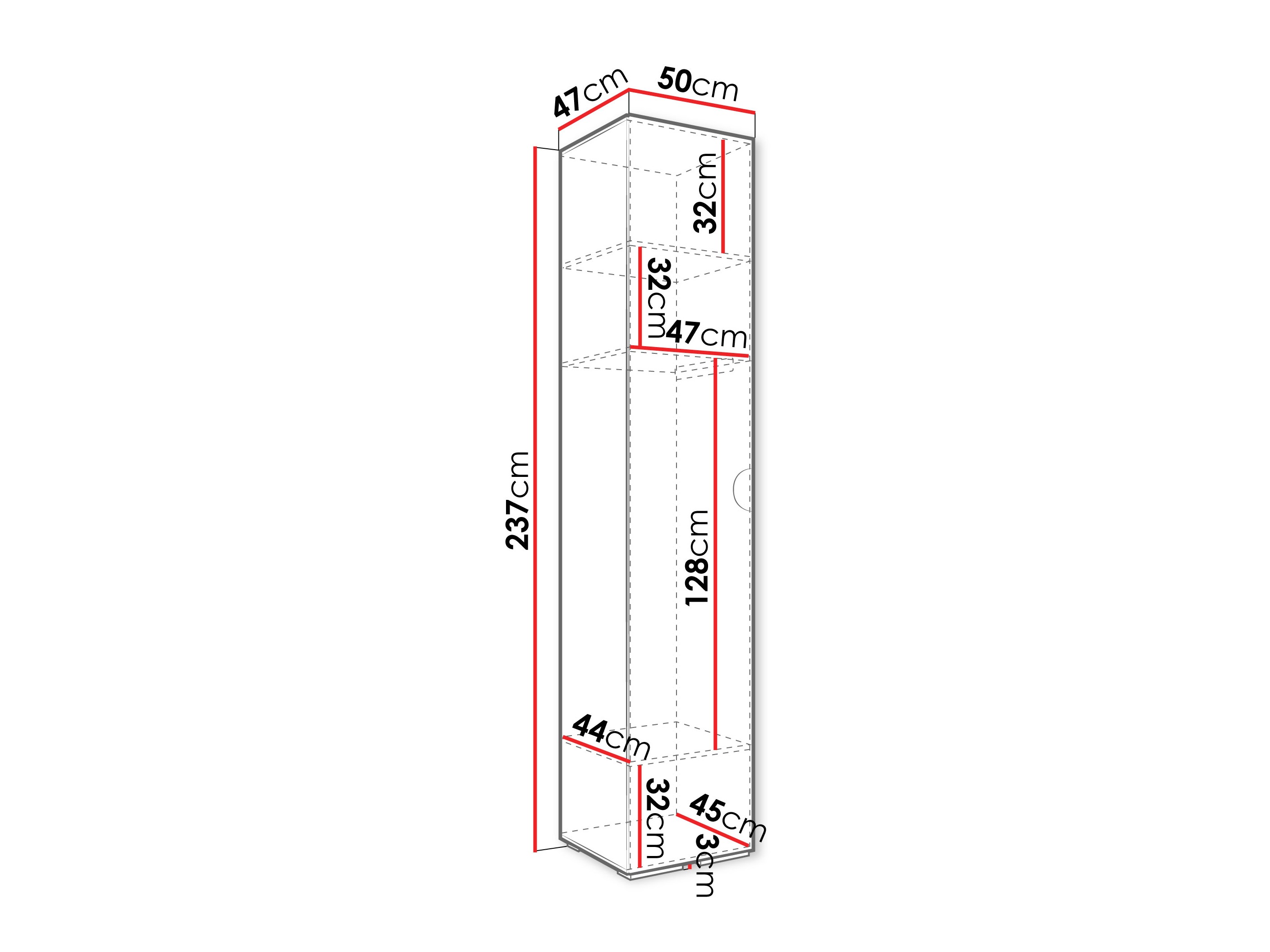 Skapis Hartford 567 (Melns)