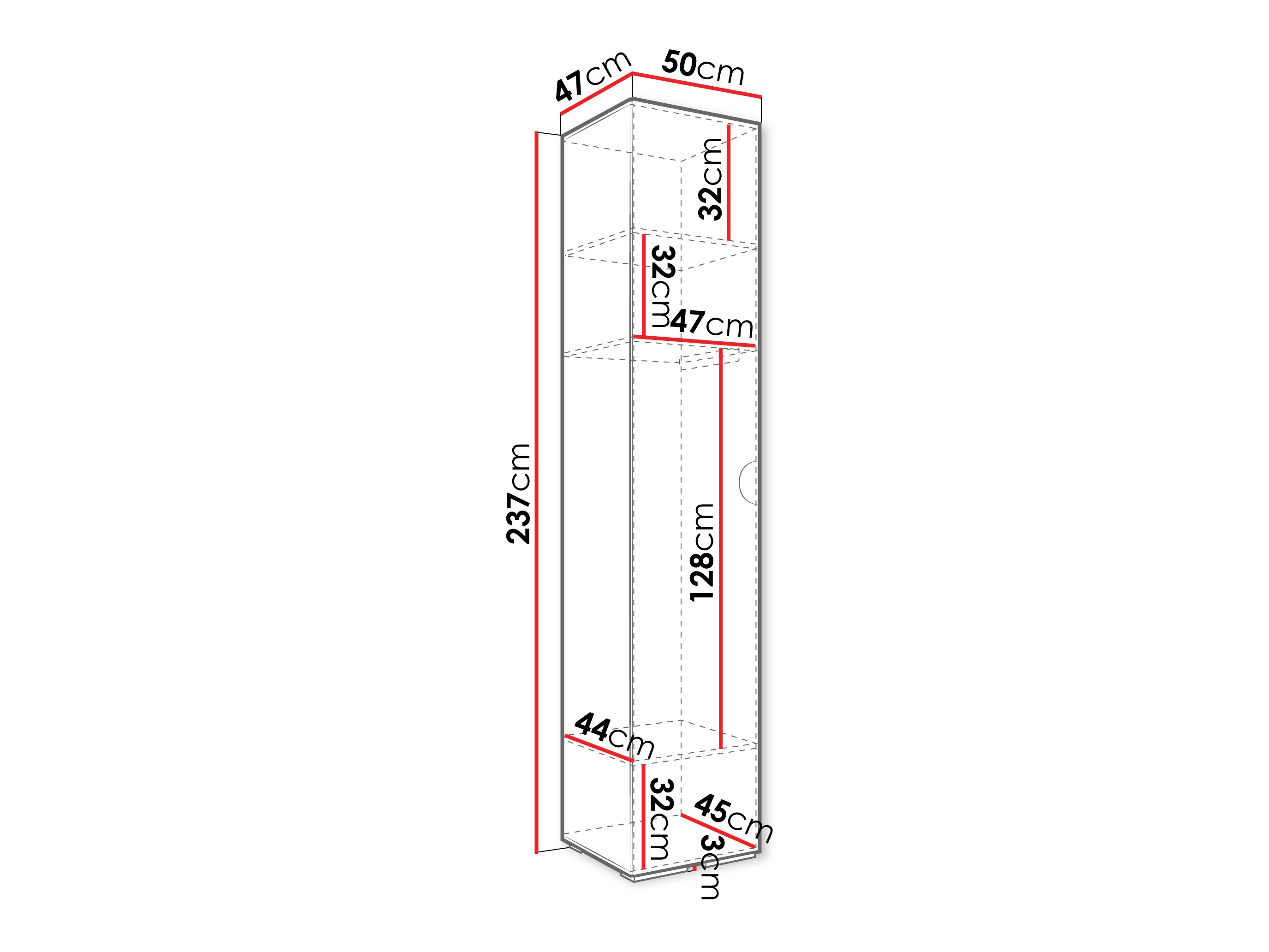 Skapis Hartford 567 (Melns)