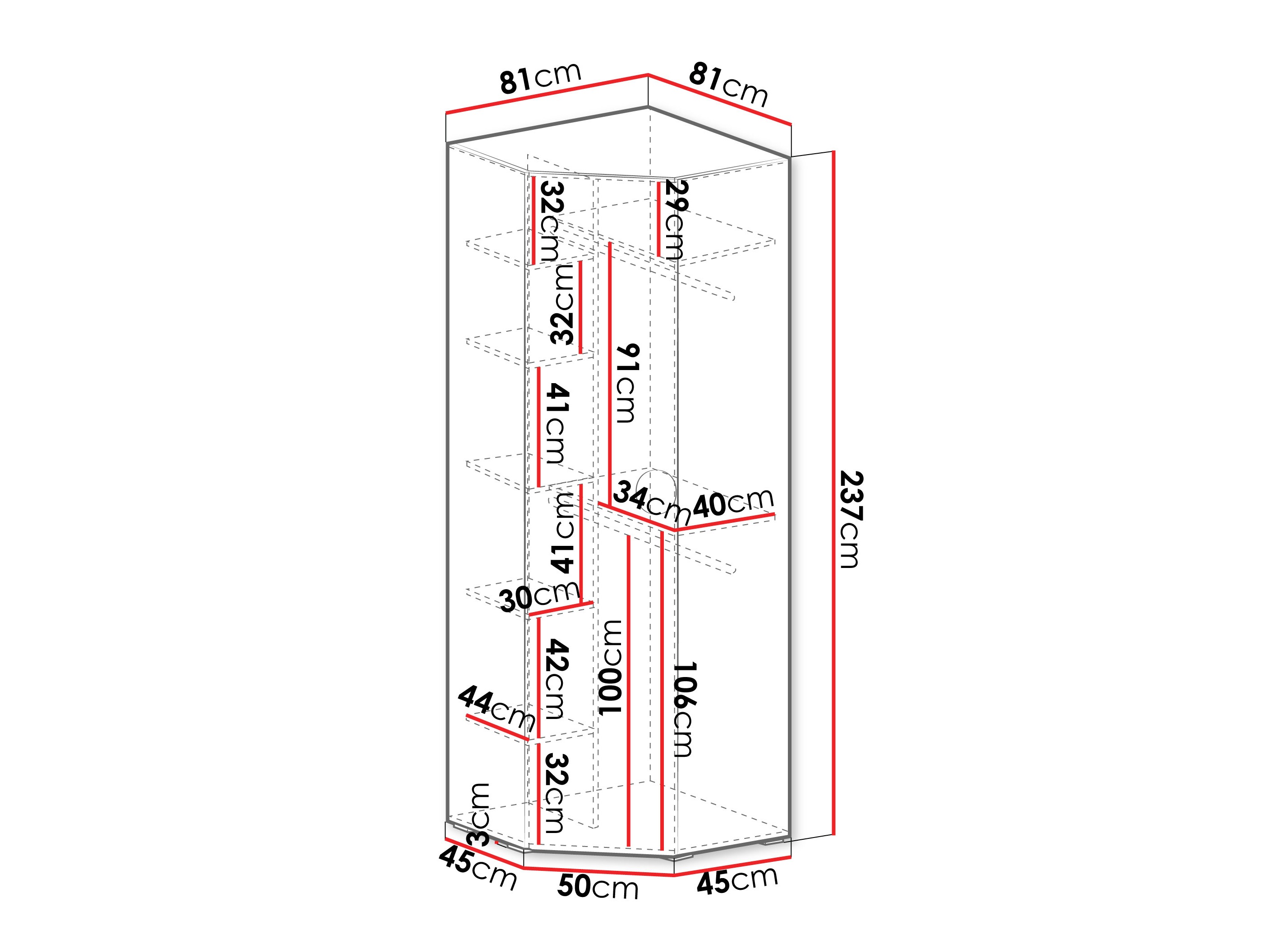 Угловой шкаф Hartford 568 (Кашемир)