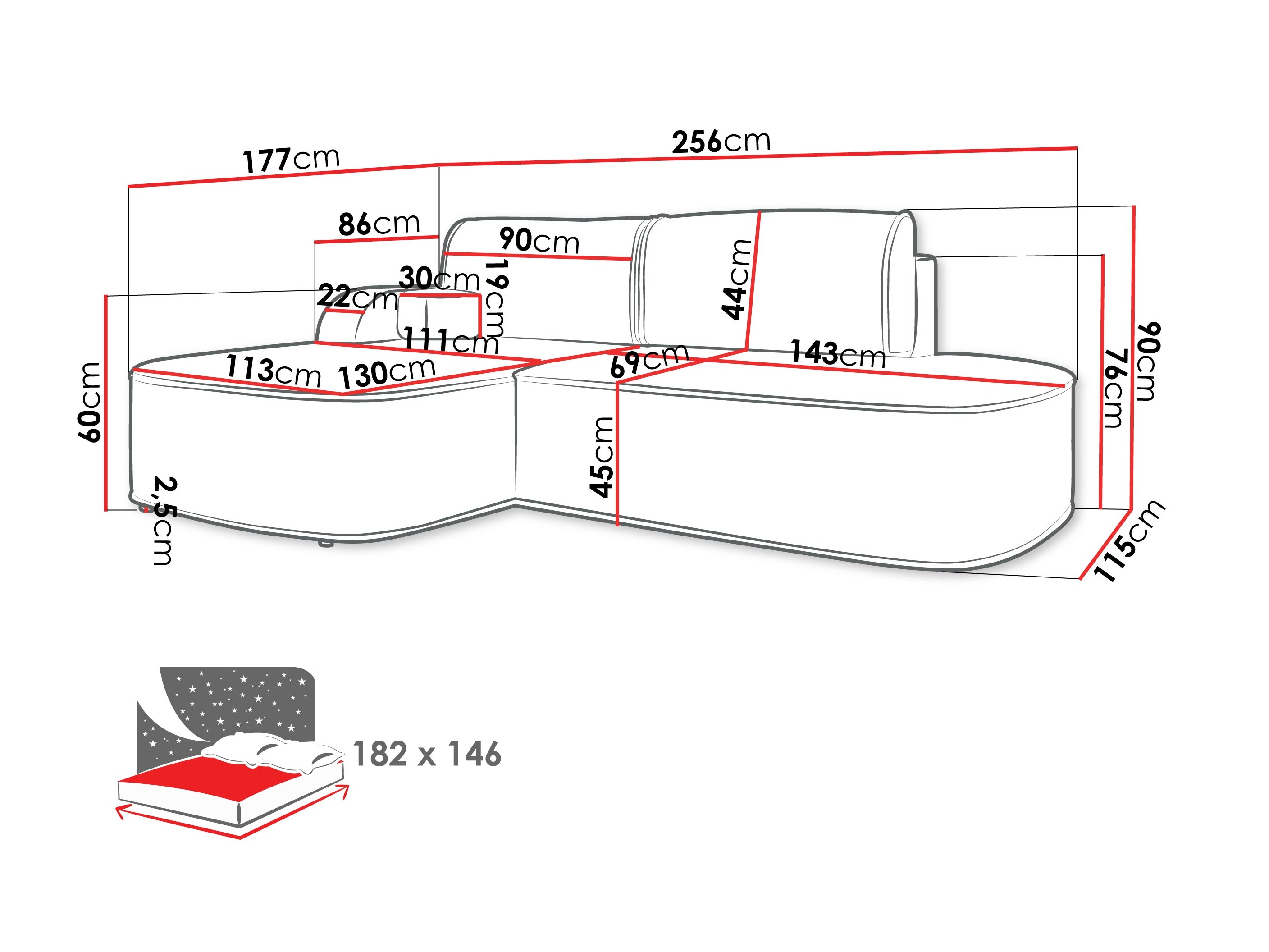 Угловой диван Comfivo 464 (Coral 65)