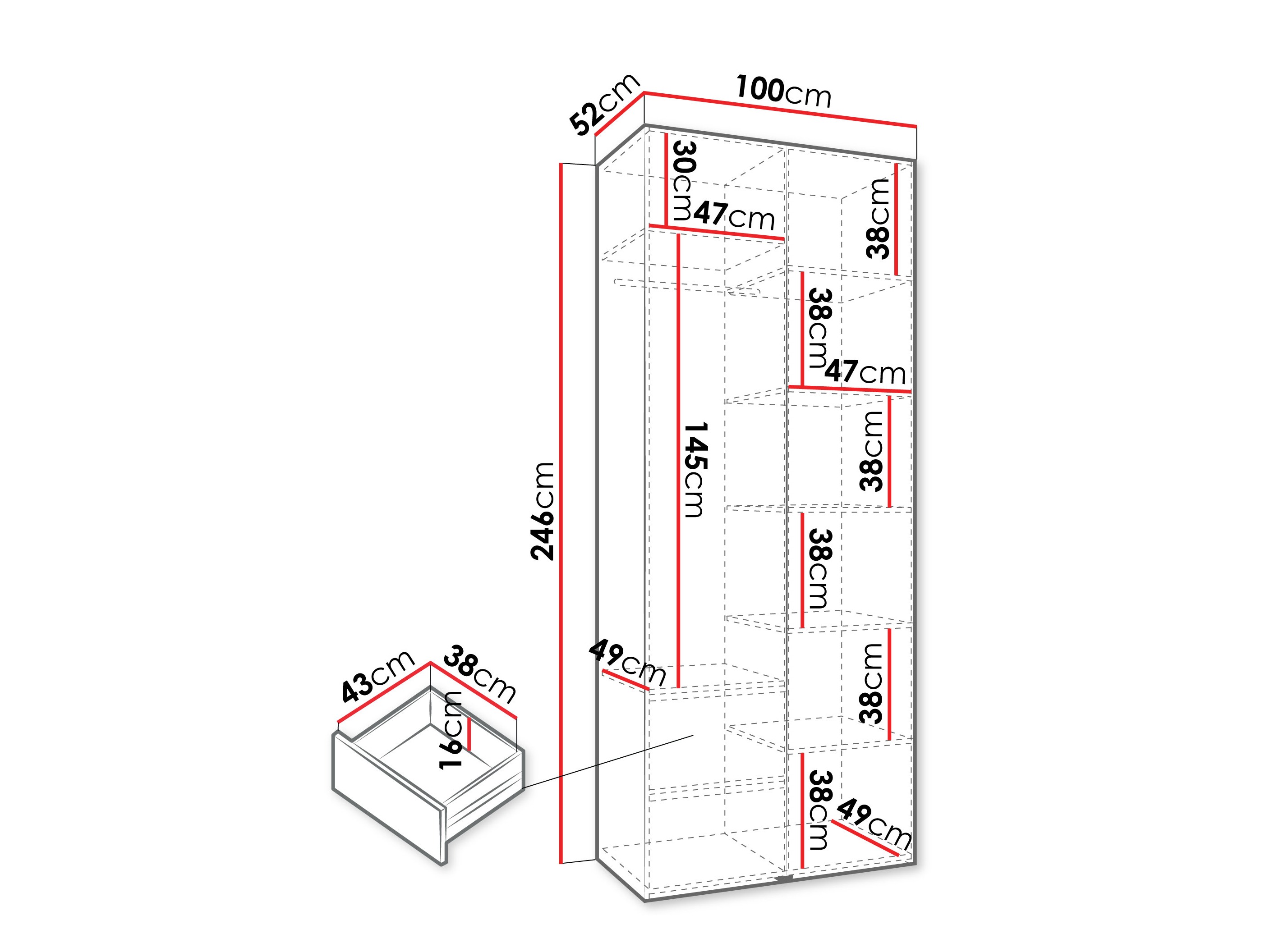 Skapis Hartford 540 (Balts)